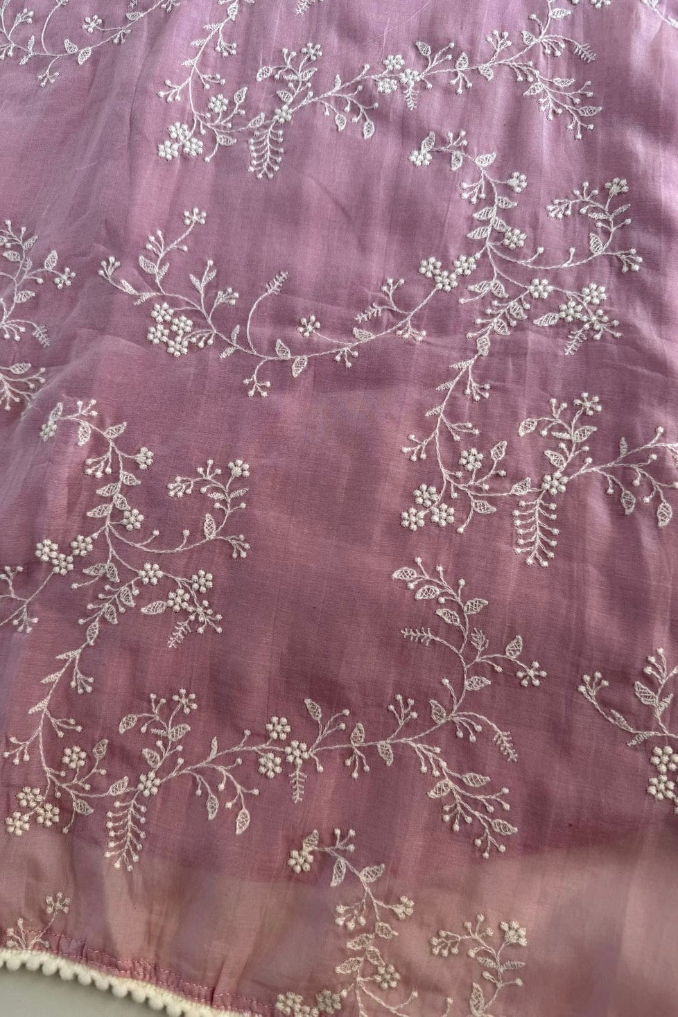 “Elina” Blossom Pink Crushed Chanderi A Line Suit set 🛍️