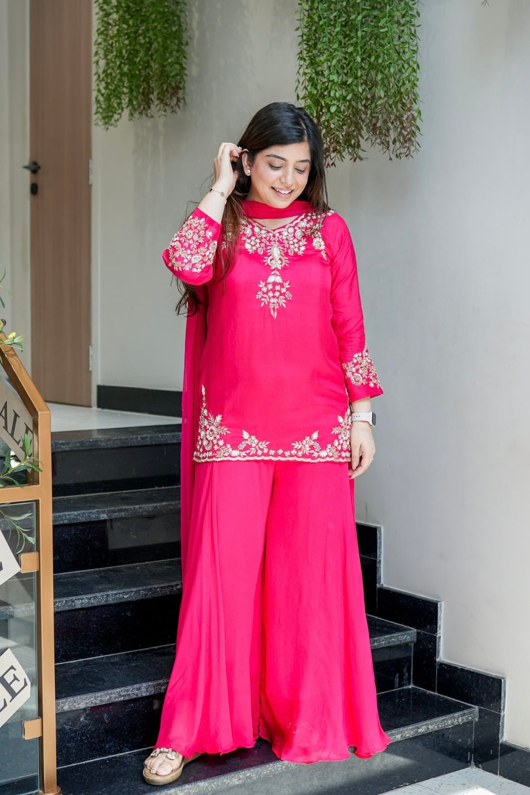 “Garara” Partywear special Dola Silk heavy Handworked Kurta Garara Set