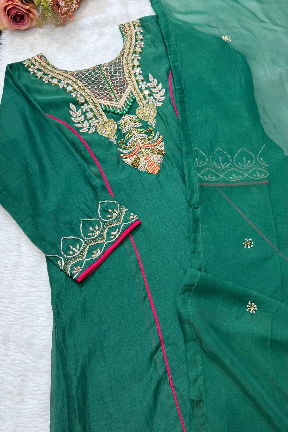 ✨Swity - Premium Mul Chanderi A-Line Anarkali Kurta set