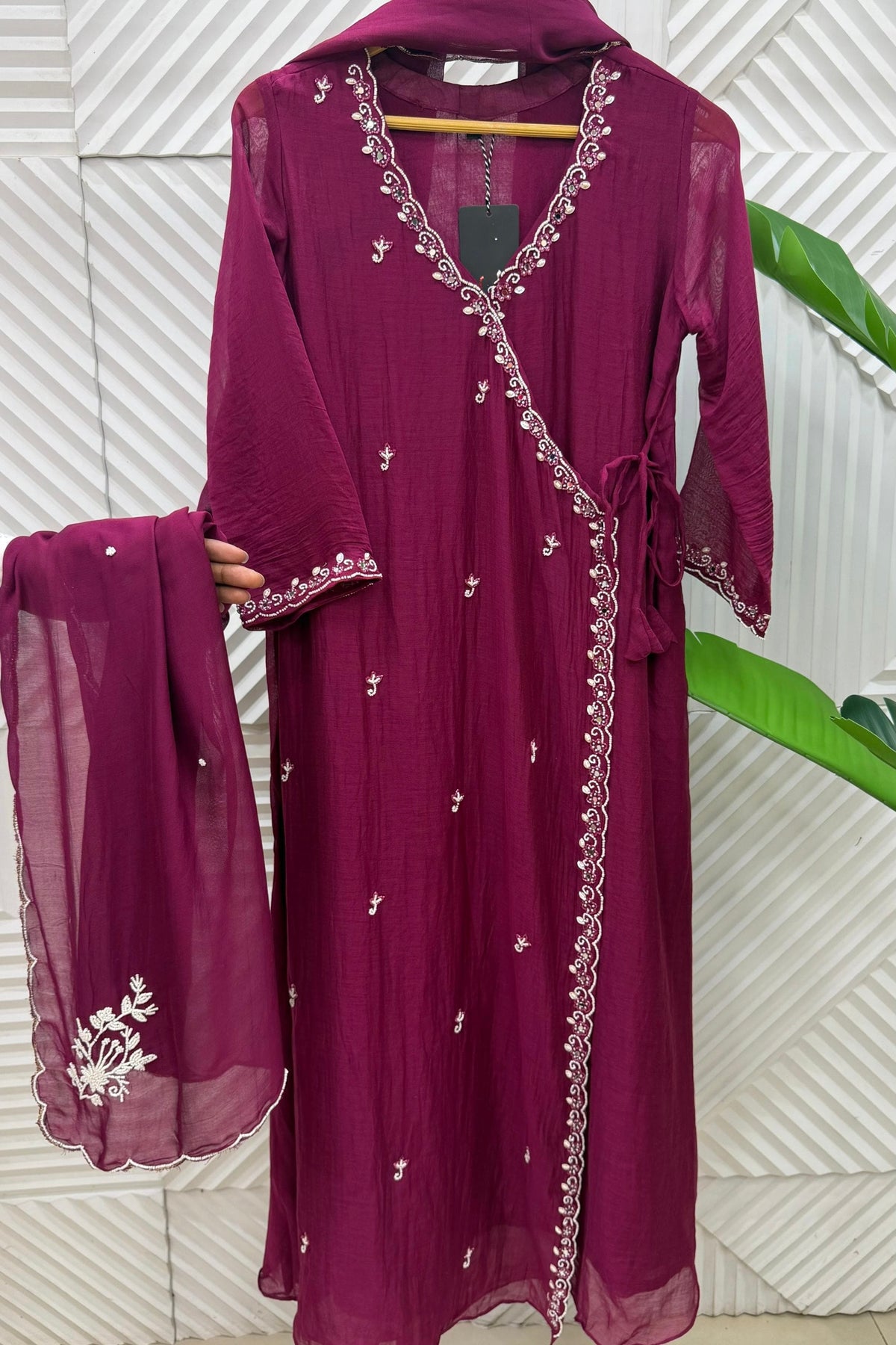 ✨Annya - Premium Mul Chanderi Angrakha Kurta Set