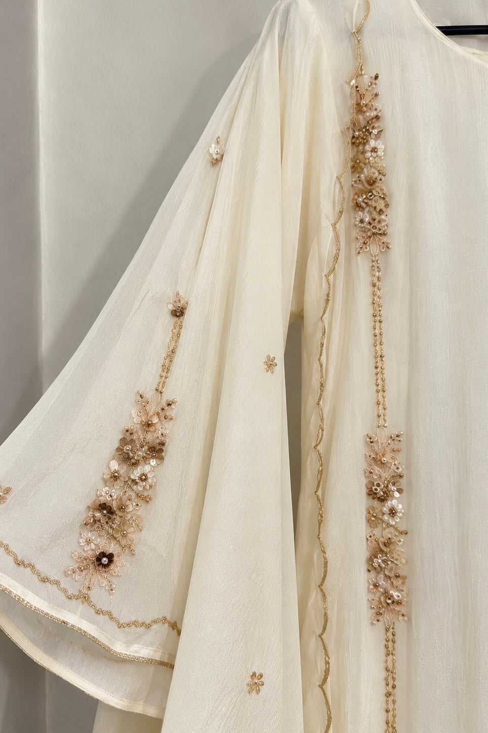 ✨Amara” Introducing Cream Heavy Handwork Chinnon A Line Suit