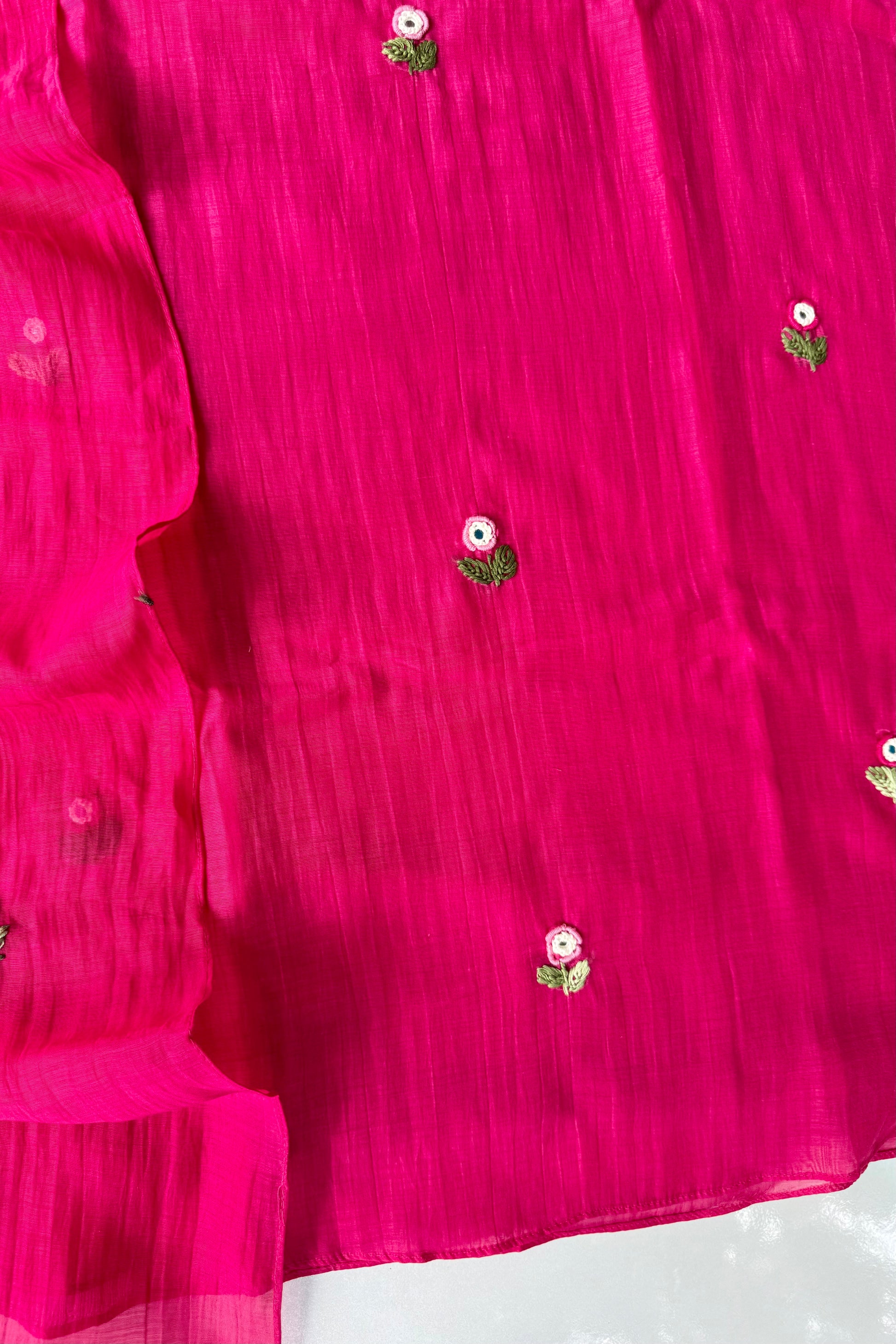 ✨”Ruby - Premium Pink Mul Chanderi A-Line Kurta Set 💕