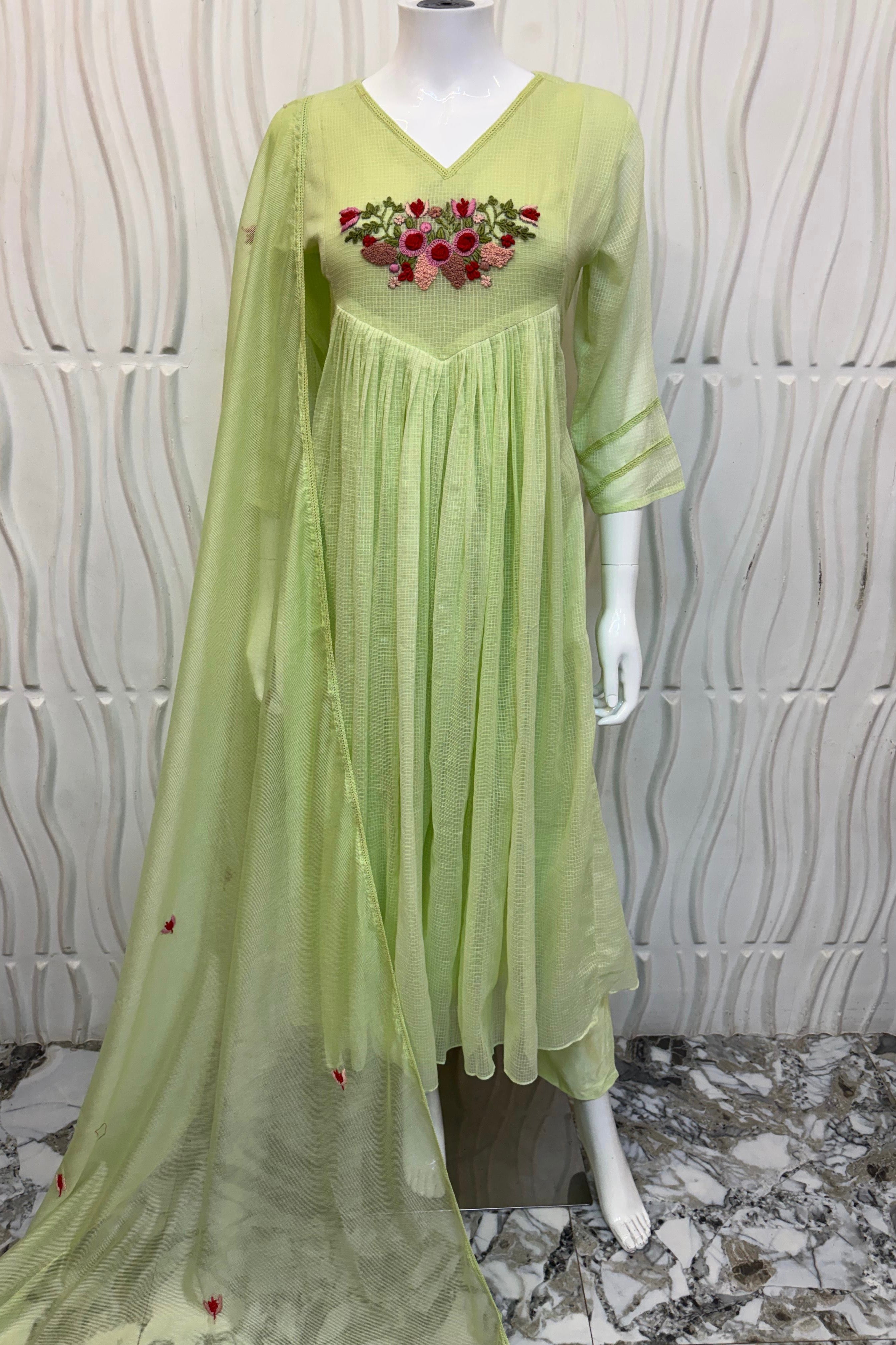 🛍️”Maria –  Premium Kota A Line Kurta Set