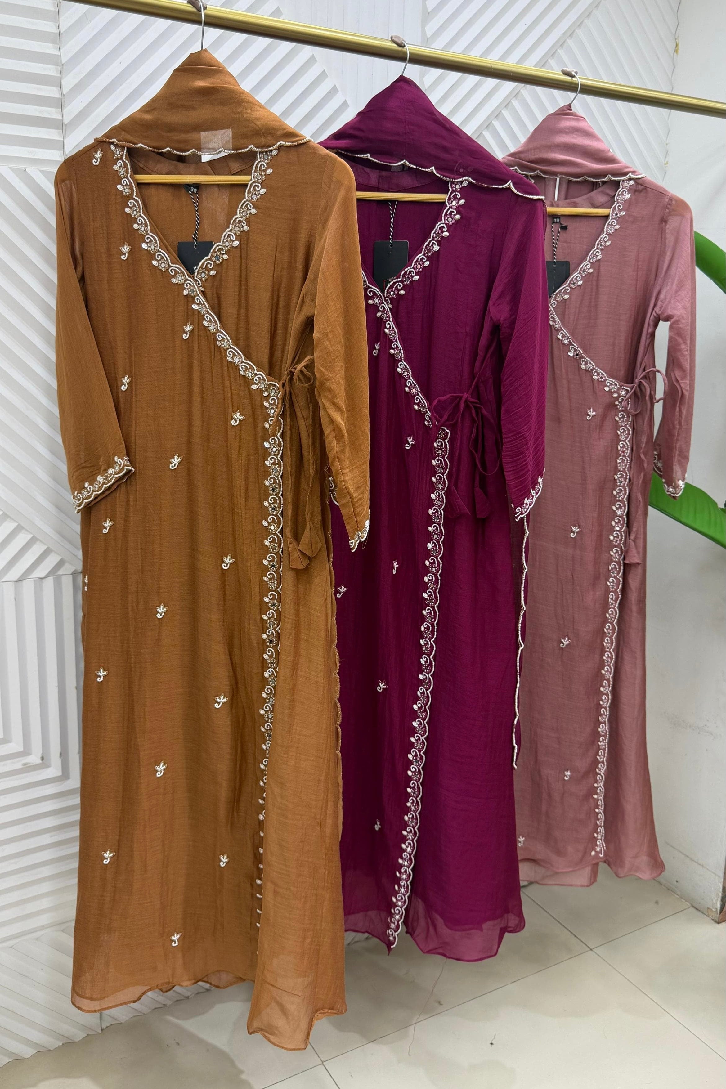 ✨Annya - Premium Mul Chanderi Angrakha Kurta Set