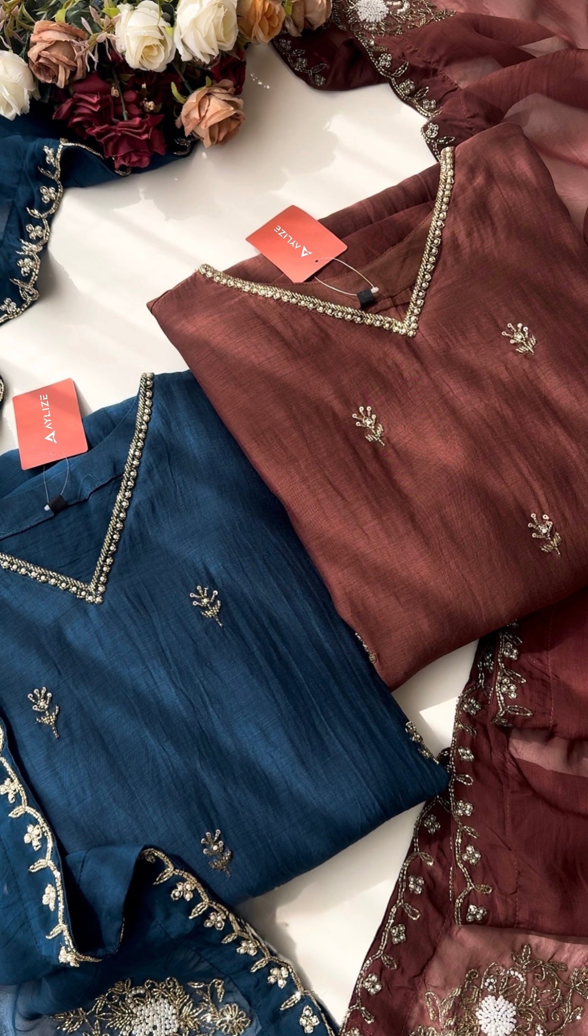 ✨”Mehar– Premium Party wear Mul Chanderi A-Line Kurta Set✨