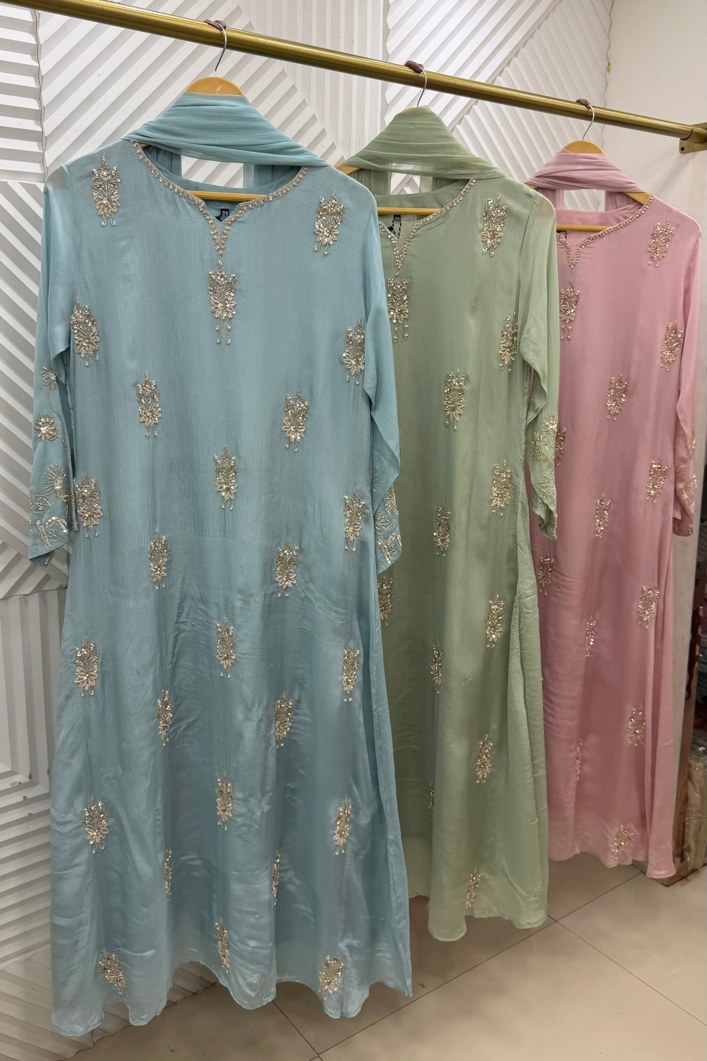 ✨Jagmag - Diwali Special Chinnon A-Line Kurta set
