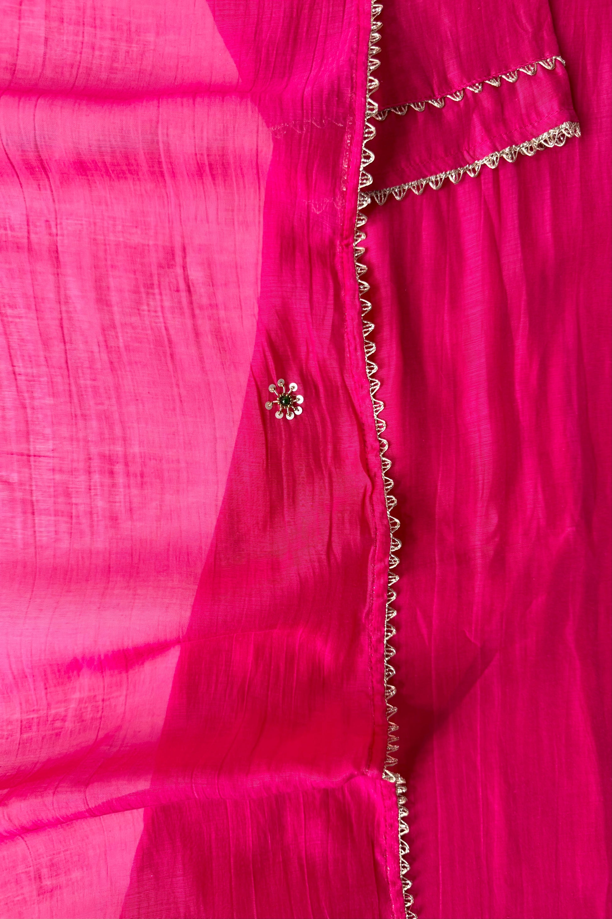 “Diamond” Trending Premium Pink  Mul Chanderi A Line Suit set 🛍️