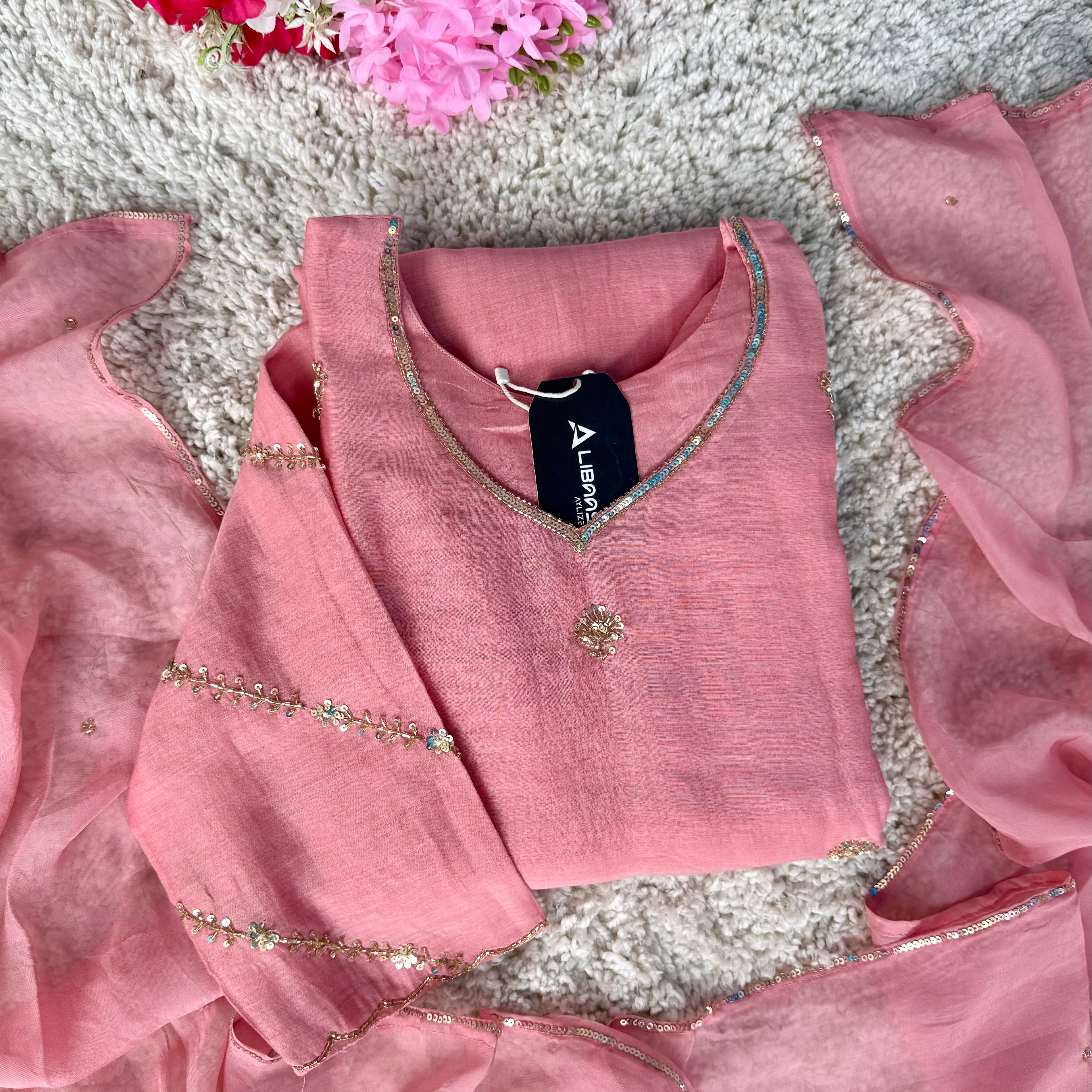✨”Unique- Party Wear Mul Chanderi A Line Kurta set 🛍️