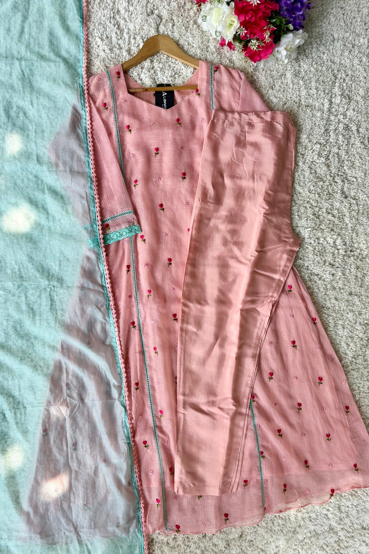 ✨Rosie - Rose Mul Kota A-Line Kurta set