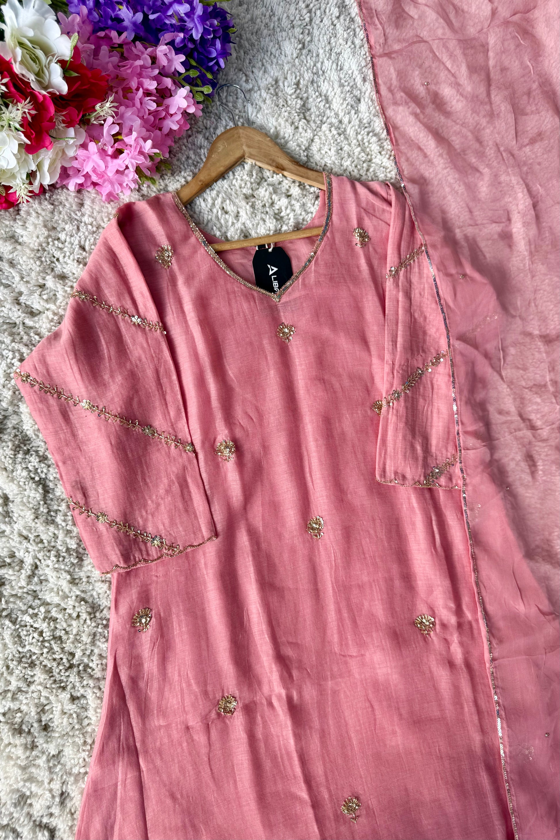 ✨”Unique- Party Wear Mul Chanderi A Line Kurta set 🛍️