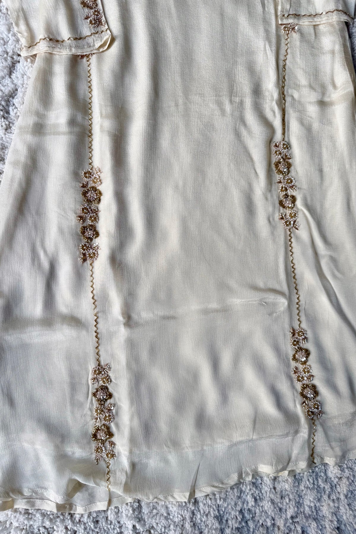 ✨Amara -Introducing Cream Heavy Handwork Chinnon A Line Suit