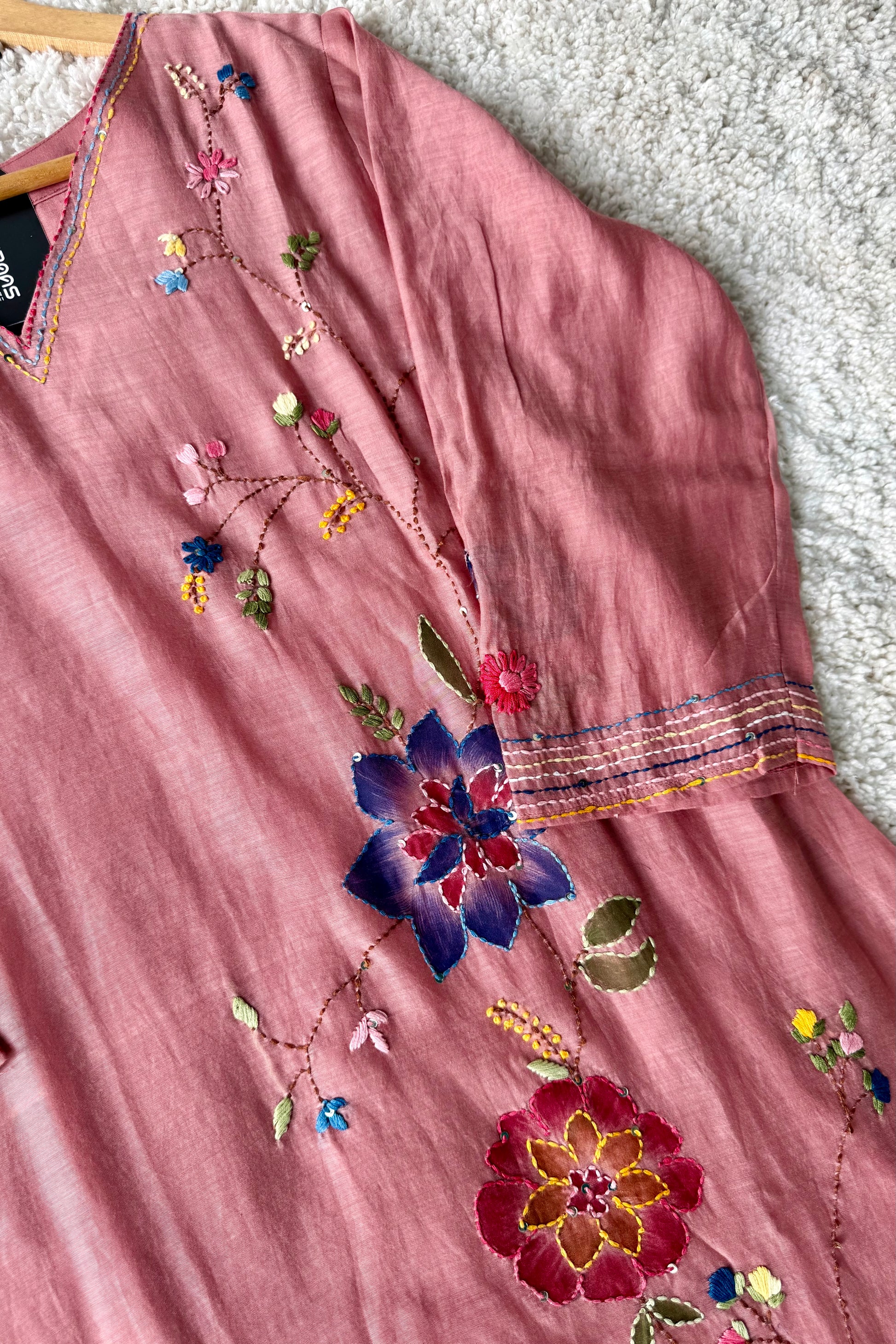✨”Avni – Designer Mul Chanderi Embroidered A Line Suit Set