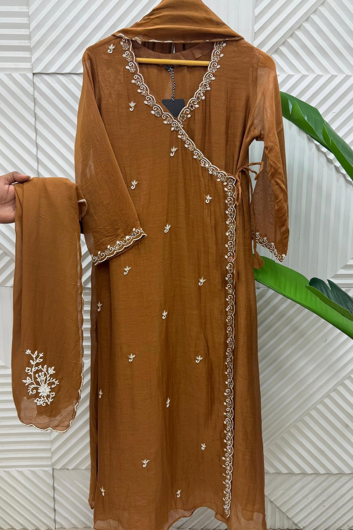 ✨Annya - Premium Mul Chanderi Angrakha Kurta Set