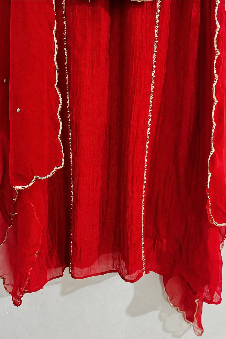 Roshni - Premium Red Mul Chanderi A Line Kurta Set ✨