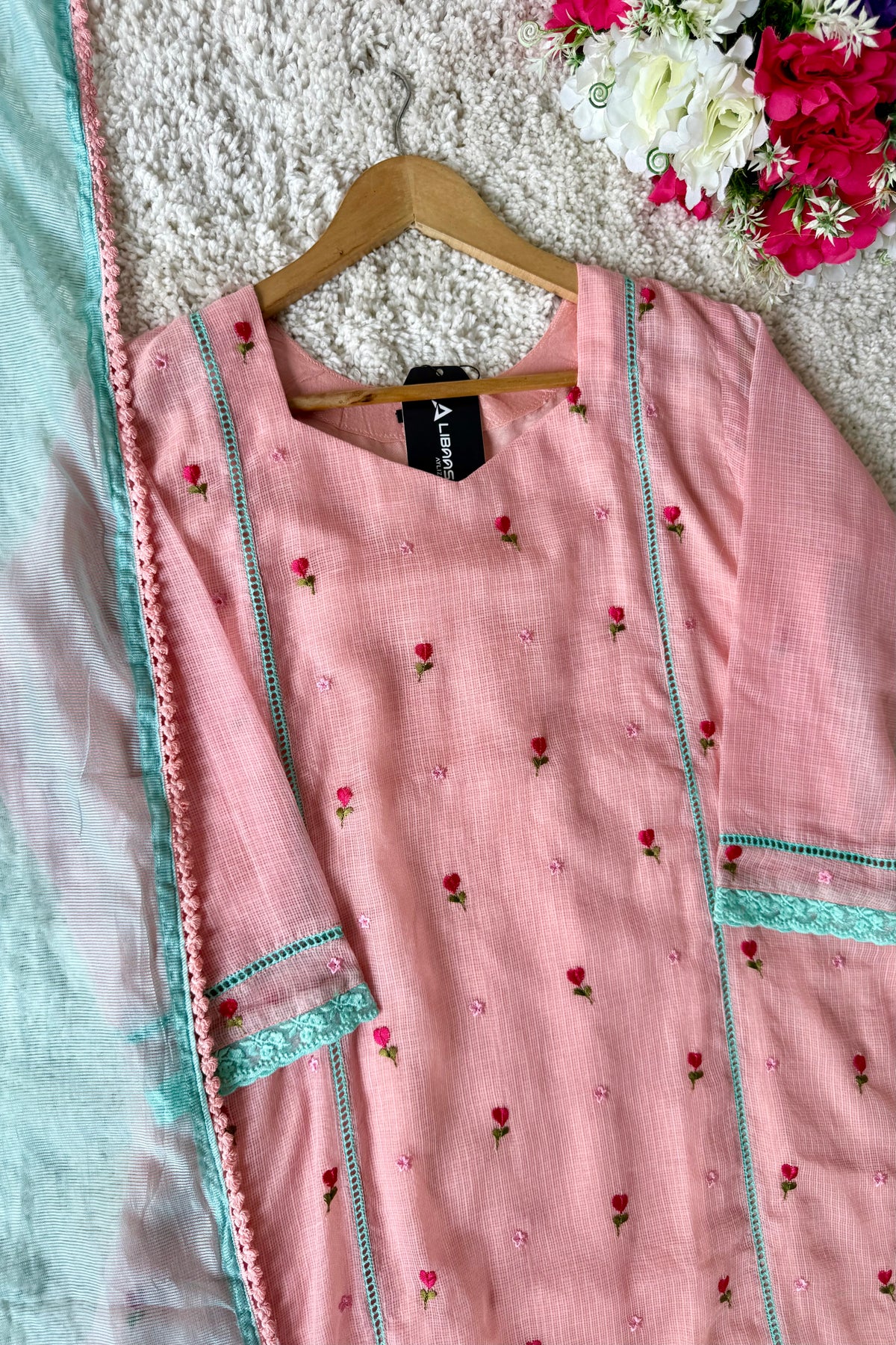 ✨Rosie - Rose Mul Kota A-Line Kurta set