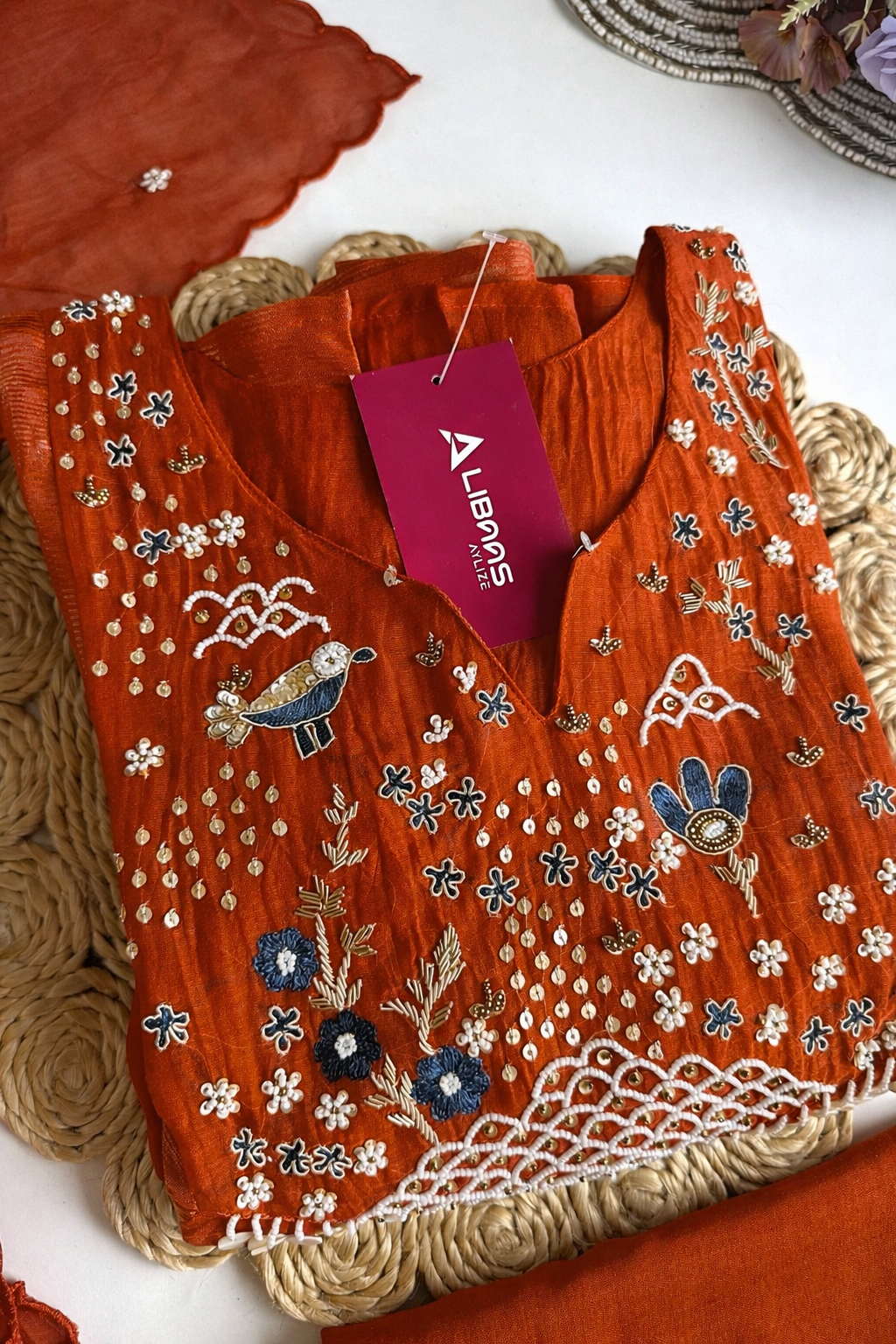 “Ishani” Premium Mul Chanderi A line Suit