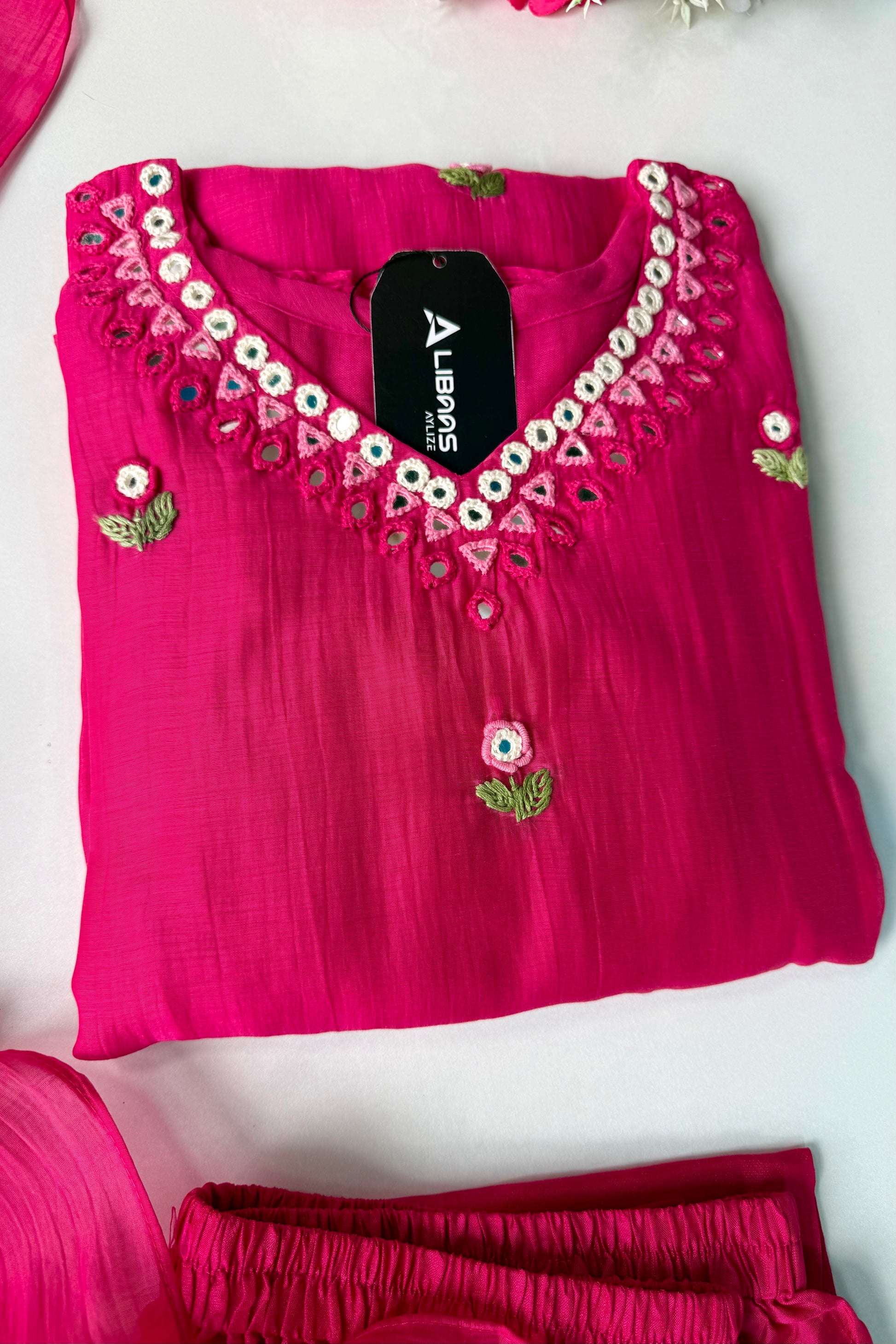 ✨”Ruby - Premium Pink Mul Chanderi A-Line Kurta Set 💕