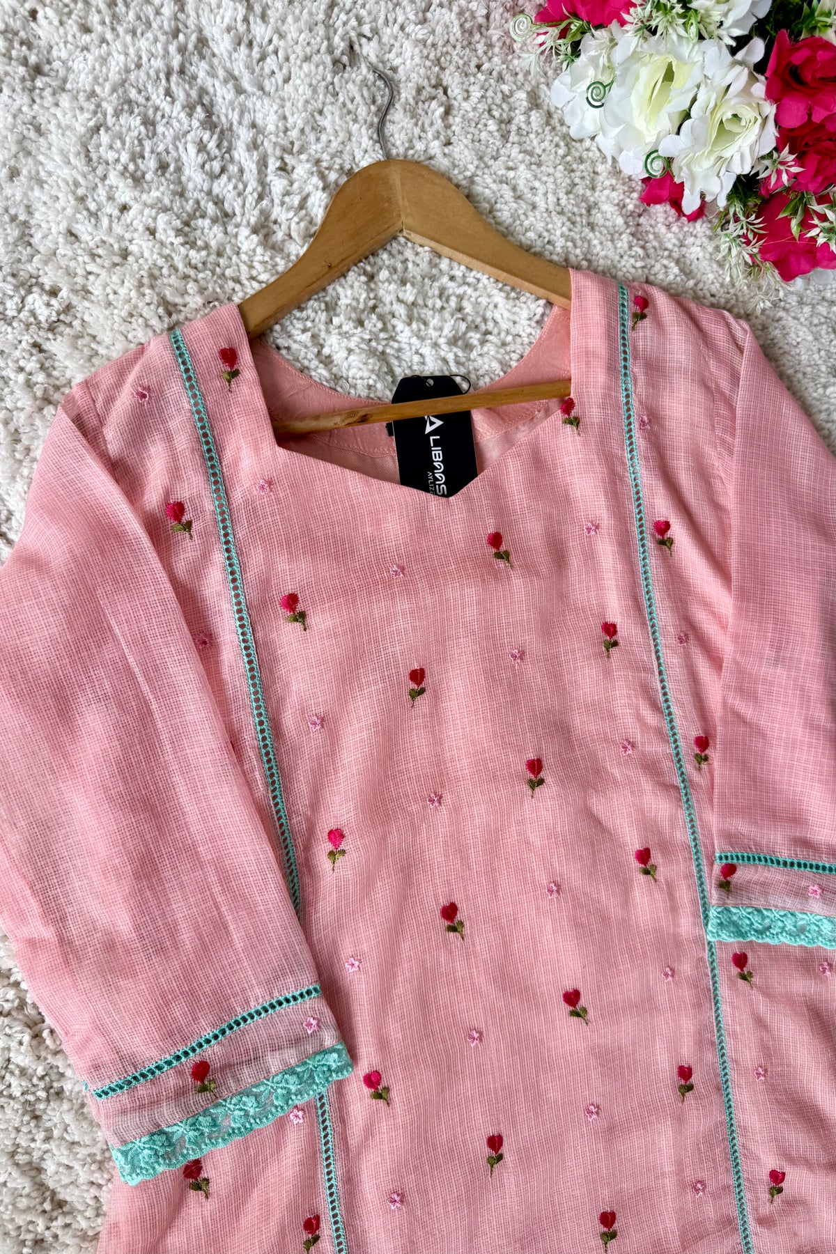 ✨Rosie - Rose Mul Kota A-Line Kurta set