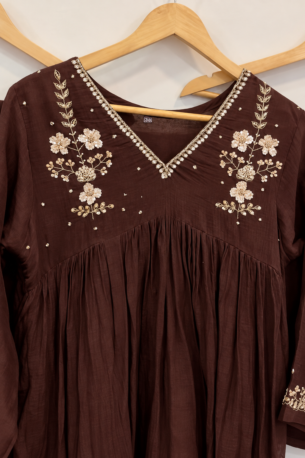🛍️Melody –  Premium Brown Banarsi Mul Chanderi Anarkali Suit