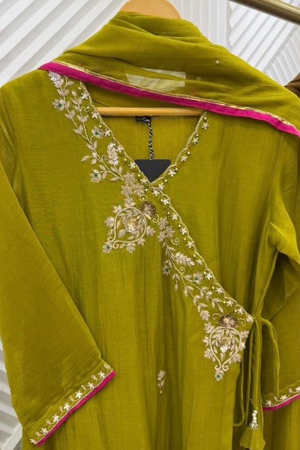 ✨ Darsini - Premium Mul Chanderi Angrakha Kurta set