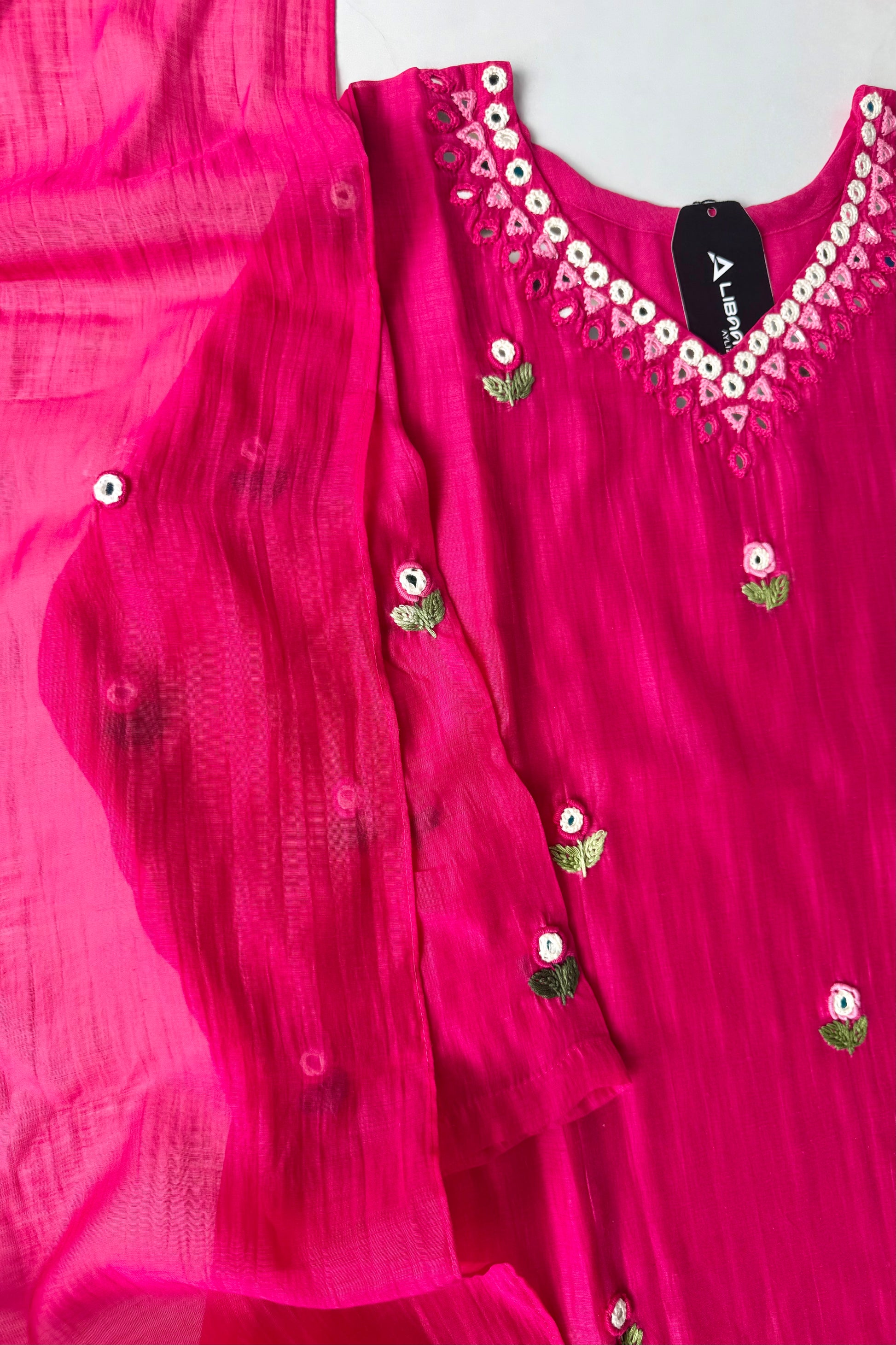 ✨”Ruby - Premium Pink Mul Chanderi A-Line Kurta Set 💕