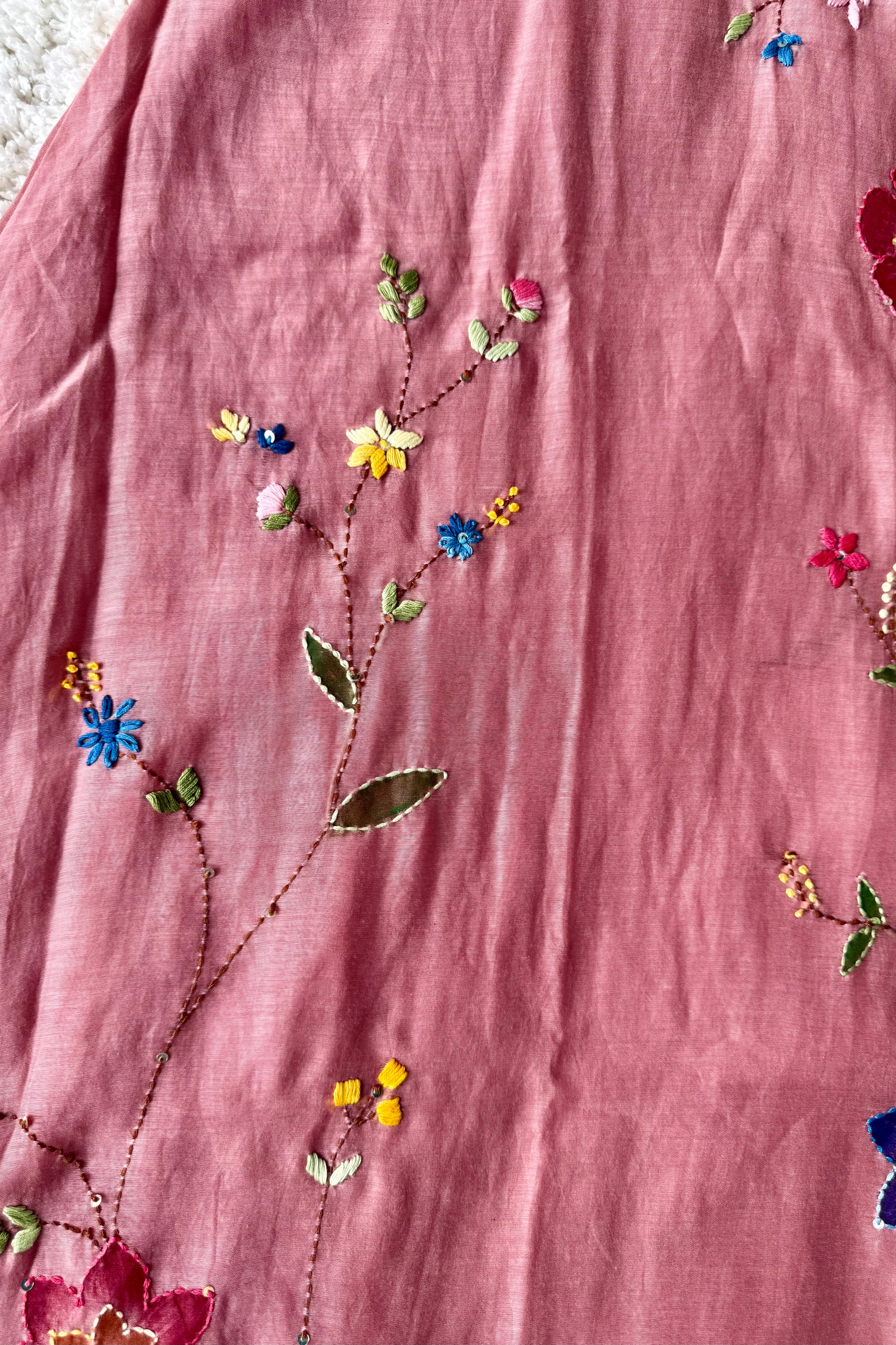 ✨”Avni – Designer Mul Chanderi Embroidered A Line Suit Set