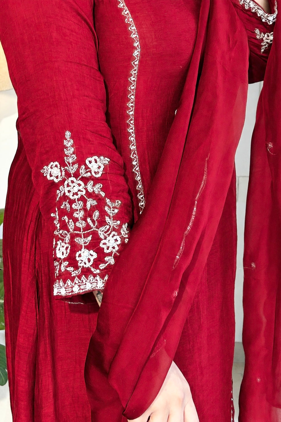 Roshni - Premium Red Mul Chanderi A Line Kurta Set ✨