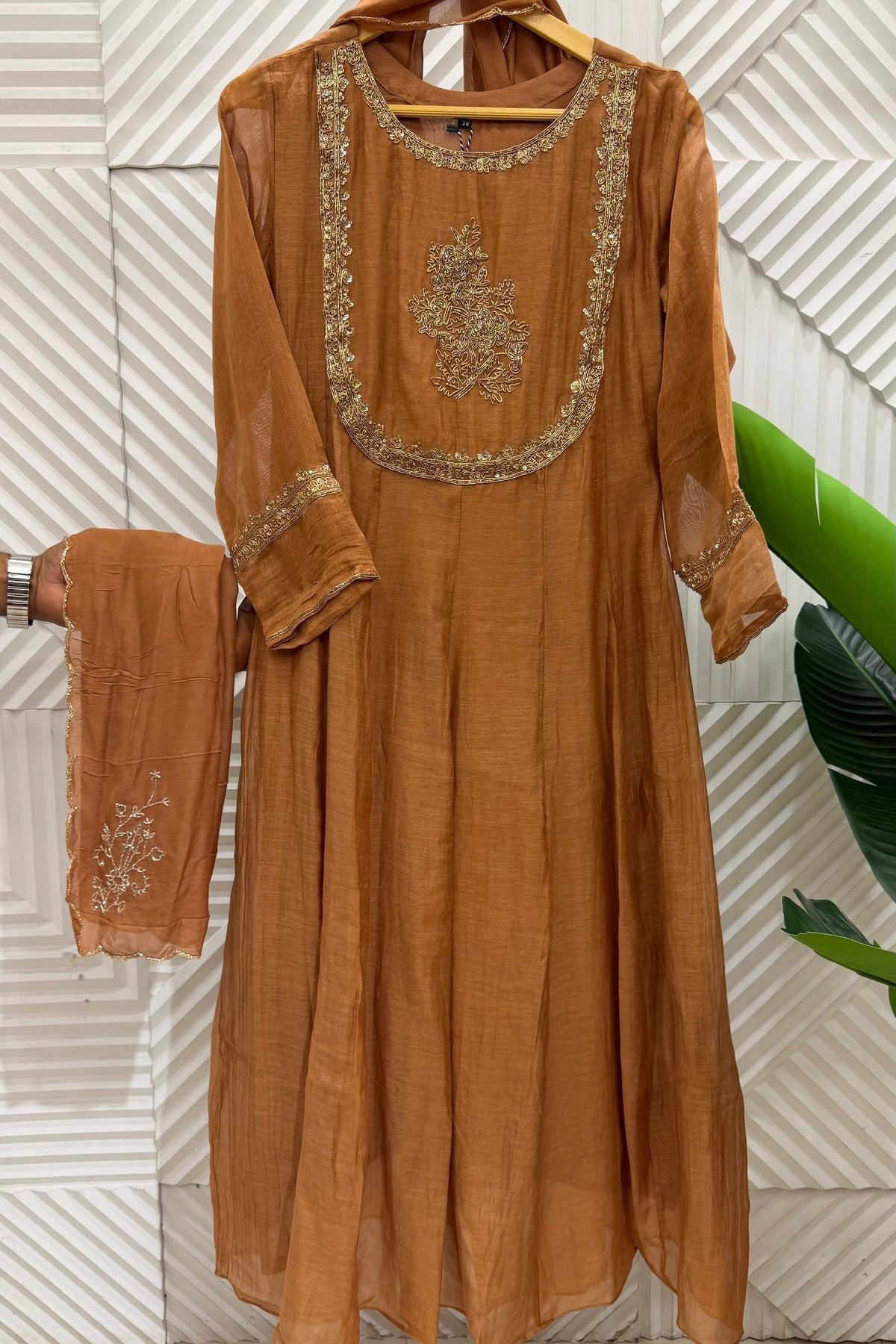 ✨Ira - Premium Banaras mul chanderi A Line Kurta Set