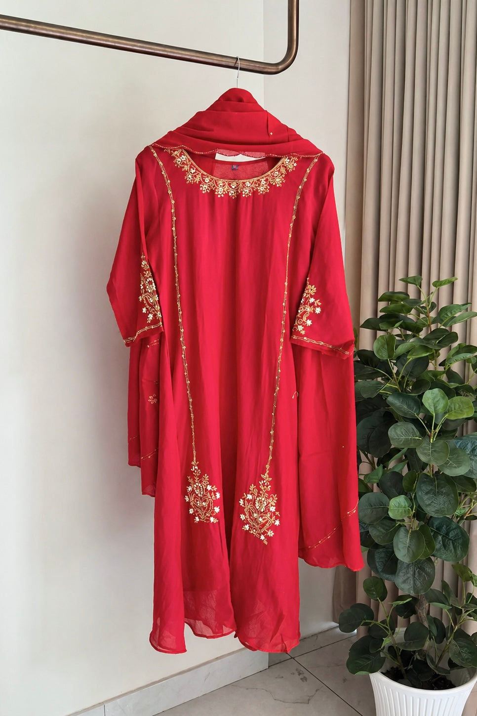 💕”Nayra – Premium Mul Chanderi A-Line Kurta Set