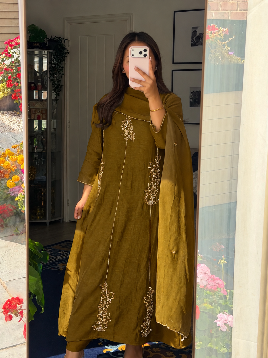 ✨Rida - Premium Mustard Mul Chanderi A-Line Kurta Set