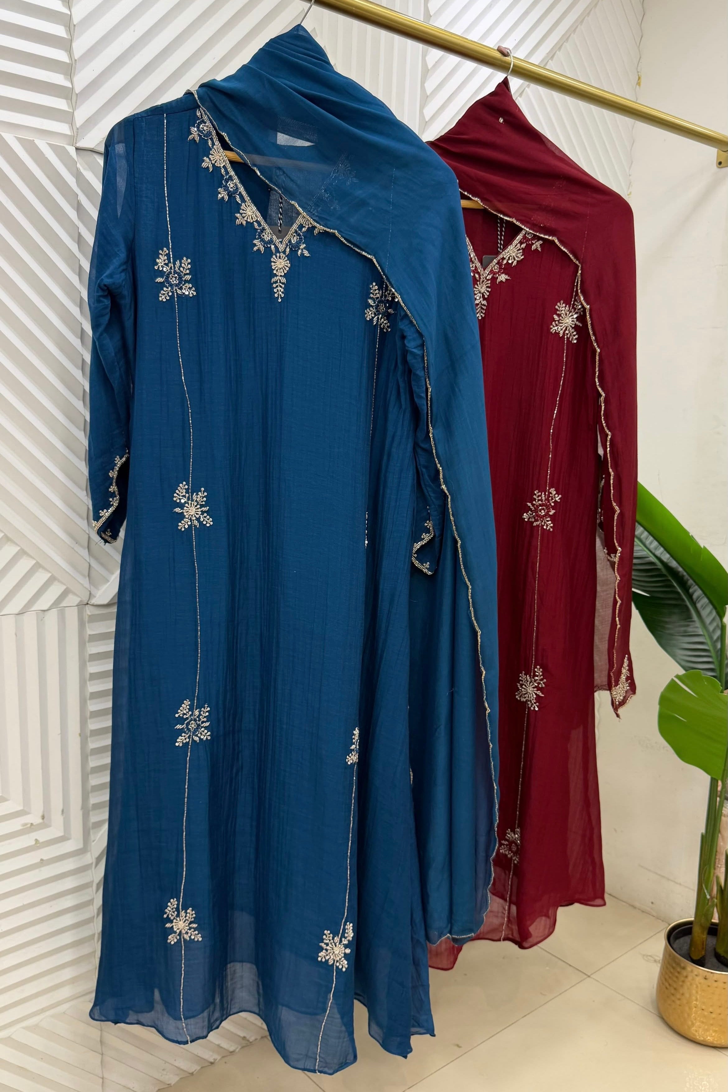 ✨ Daisy - Premium Mul Chanderi A-Line Anarkali Kurta set