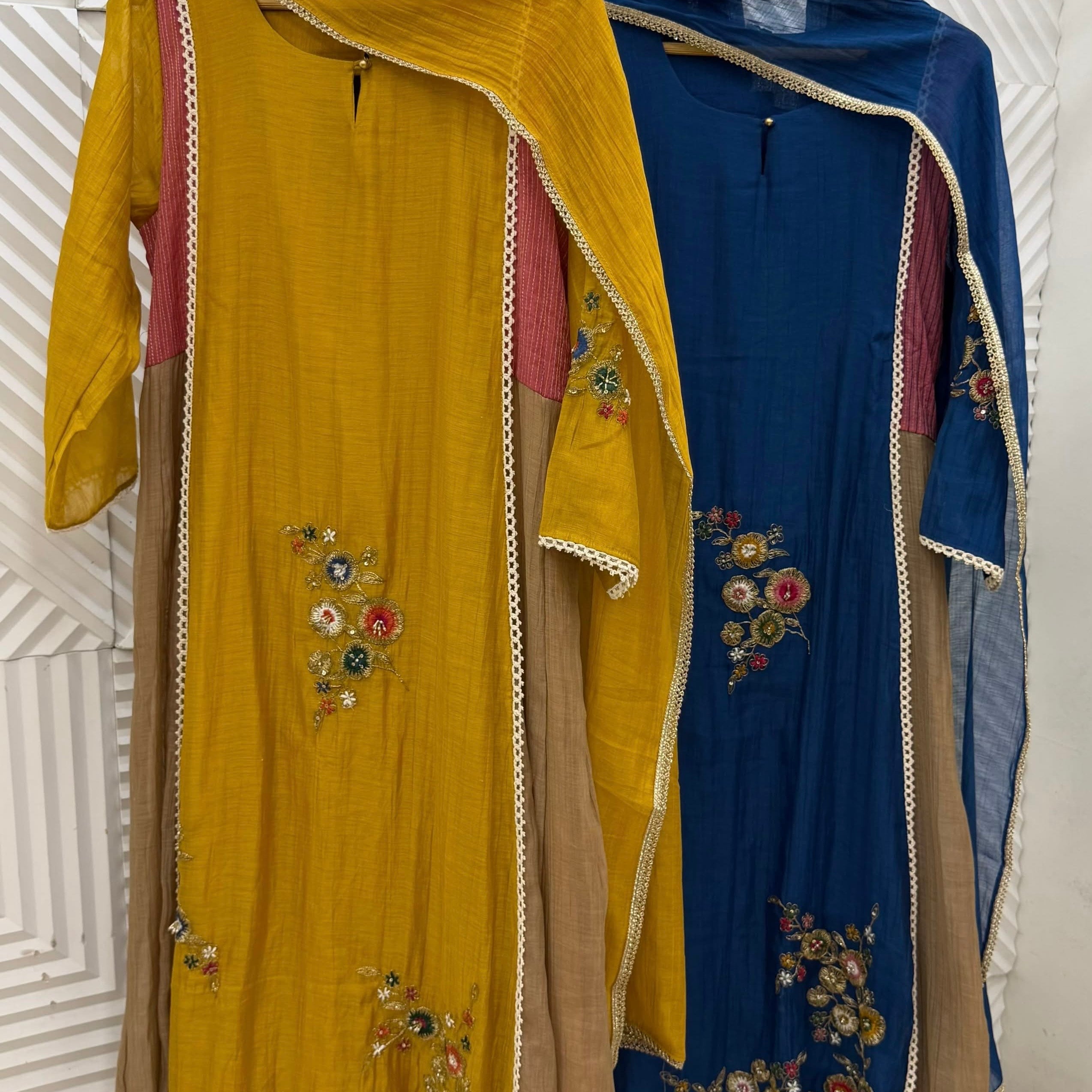 ✨Hope - Diwali Special Mul Chanderi A-Line Kurta set