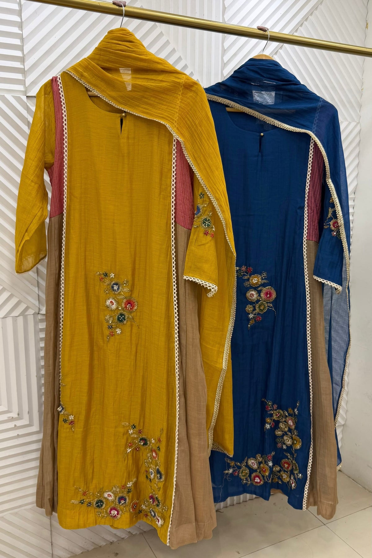 ✨Hope - Diwali Special Mul Chanderi A-Line Kurta set