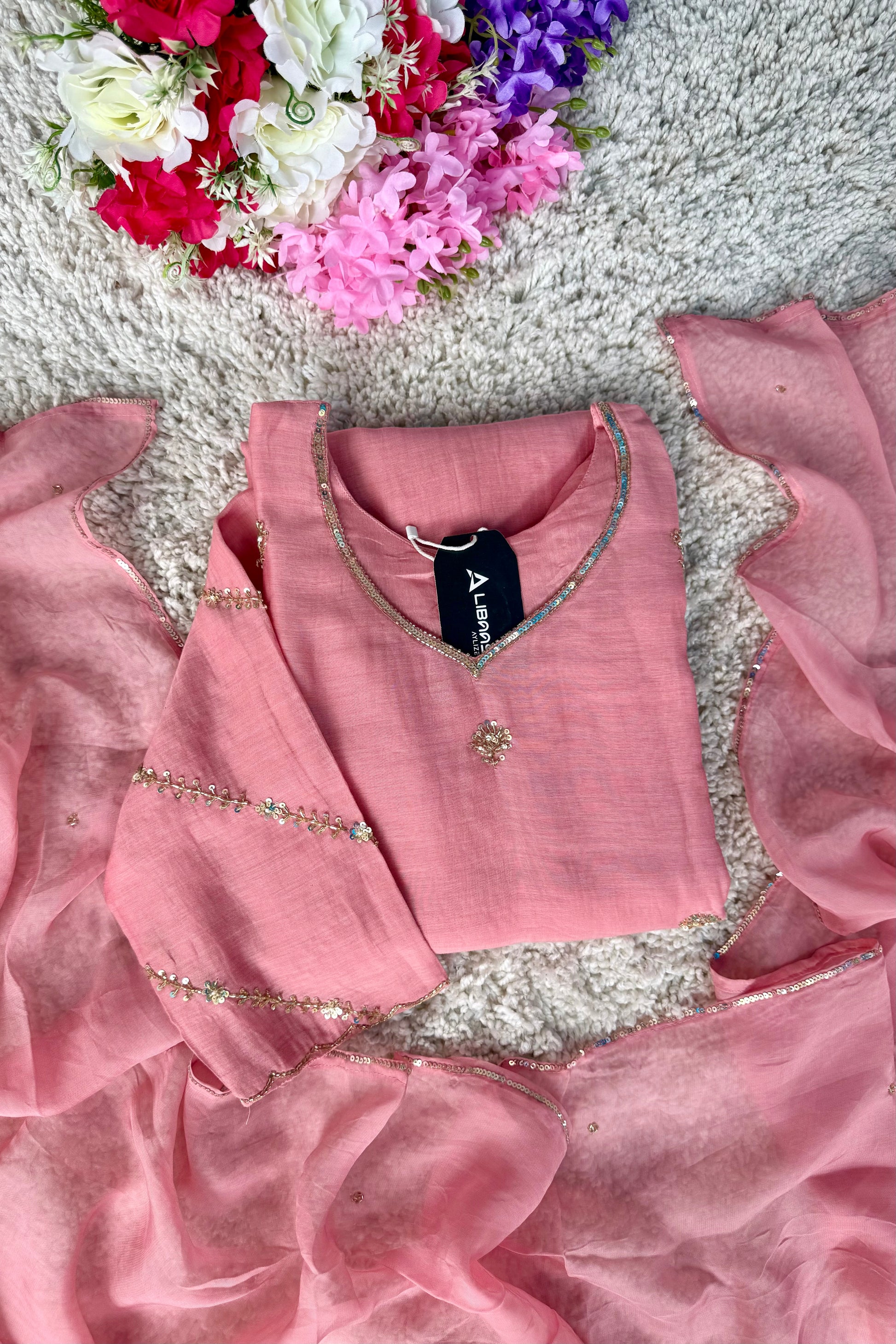 ✨”Unique- Party Wear Mul Chanderi A Line Kurta set 🛍️