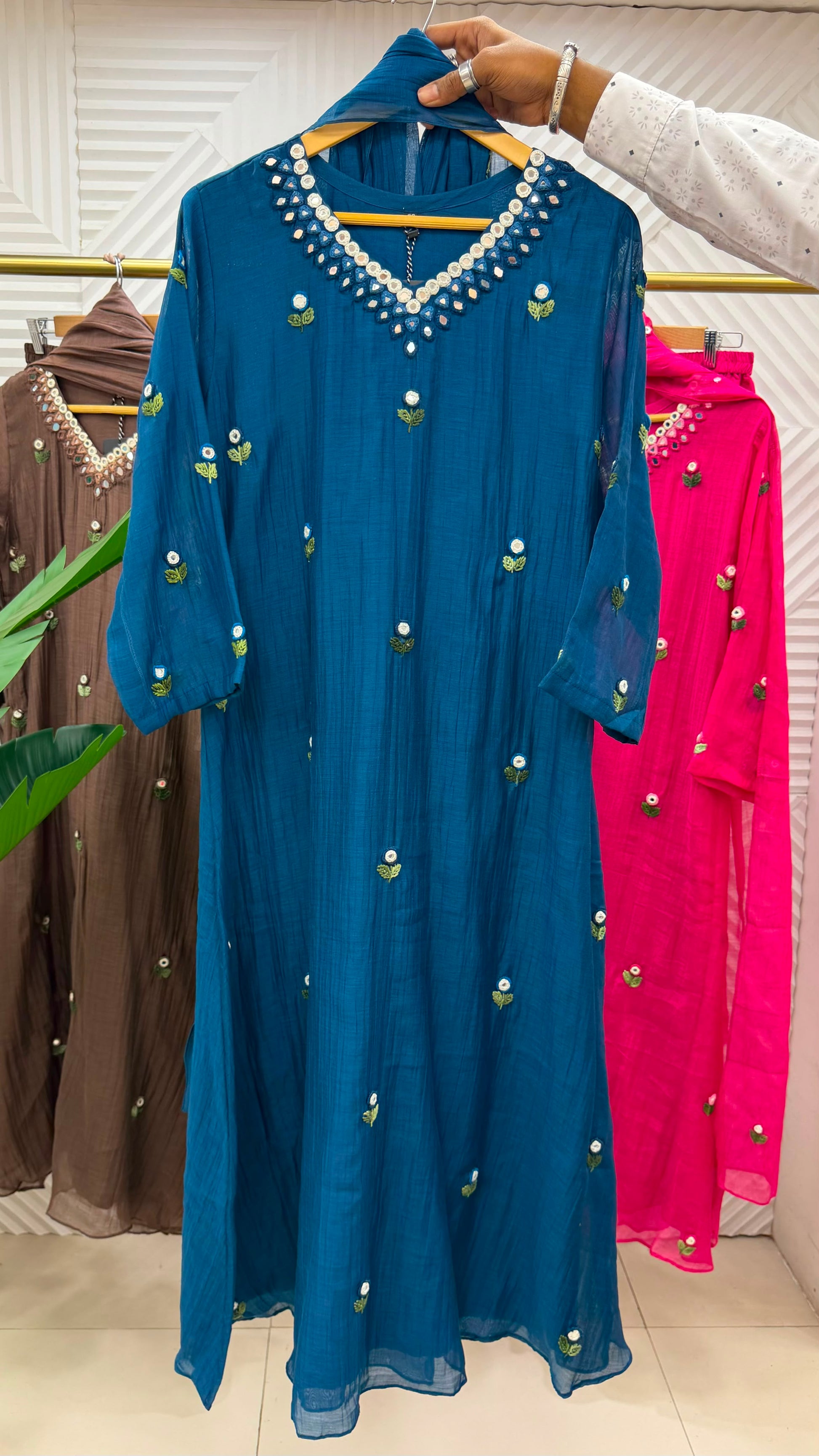 ✨”Ruby - Premium Mul Chanderi A-Line Kurta Set