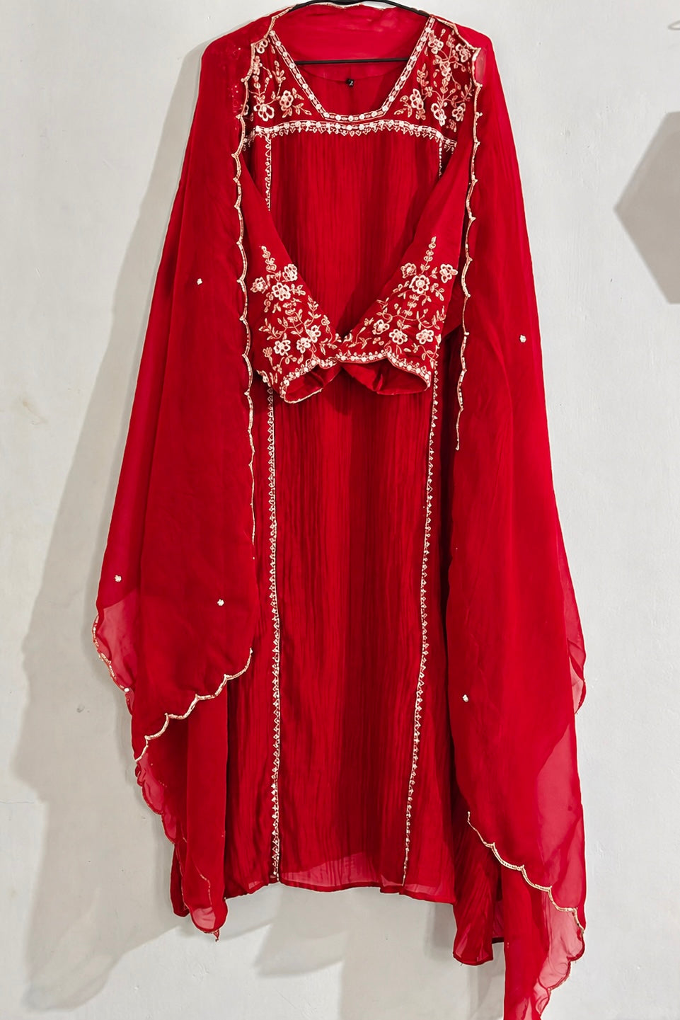 Roshni - Premium Red Mul Chanderi A Line Kurta Set ✨