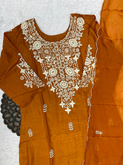 “ SUHANA” A very beautiful festival wear special rust orange set