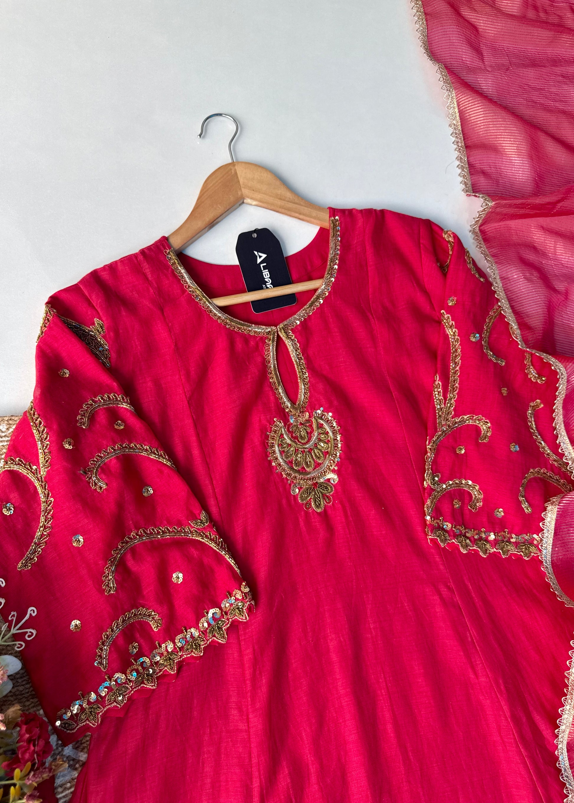 “Myra” Premium Mul Chanderi A line Anarkali Kurta Set