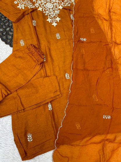 “ SUHANA” A very beautiful festival wear special rust orange set