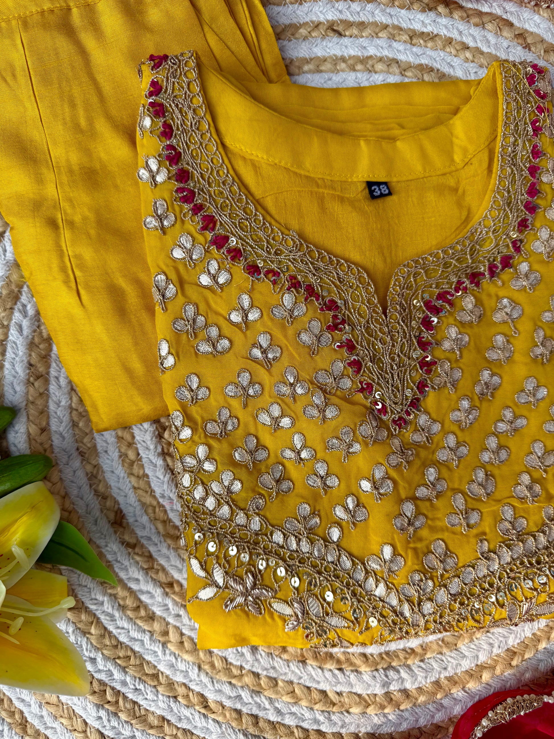 "SAHAL" Beautiful Gota Patti and sequence heavy work set