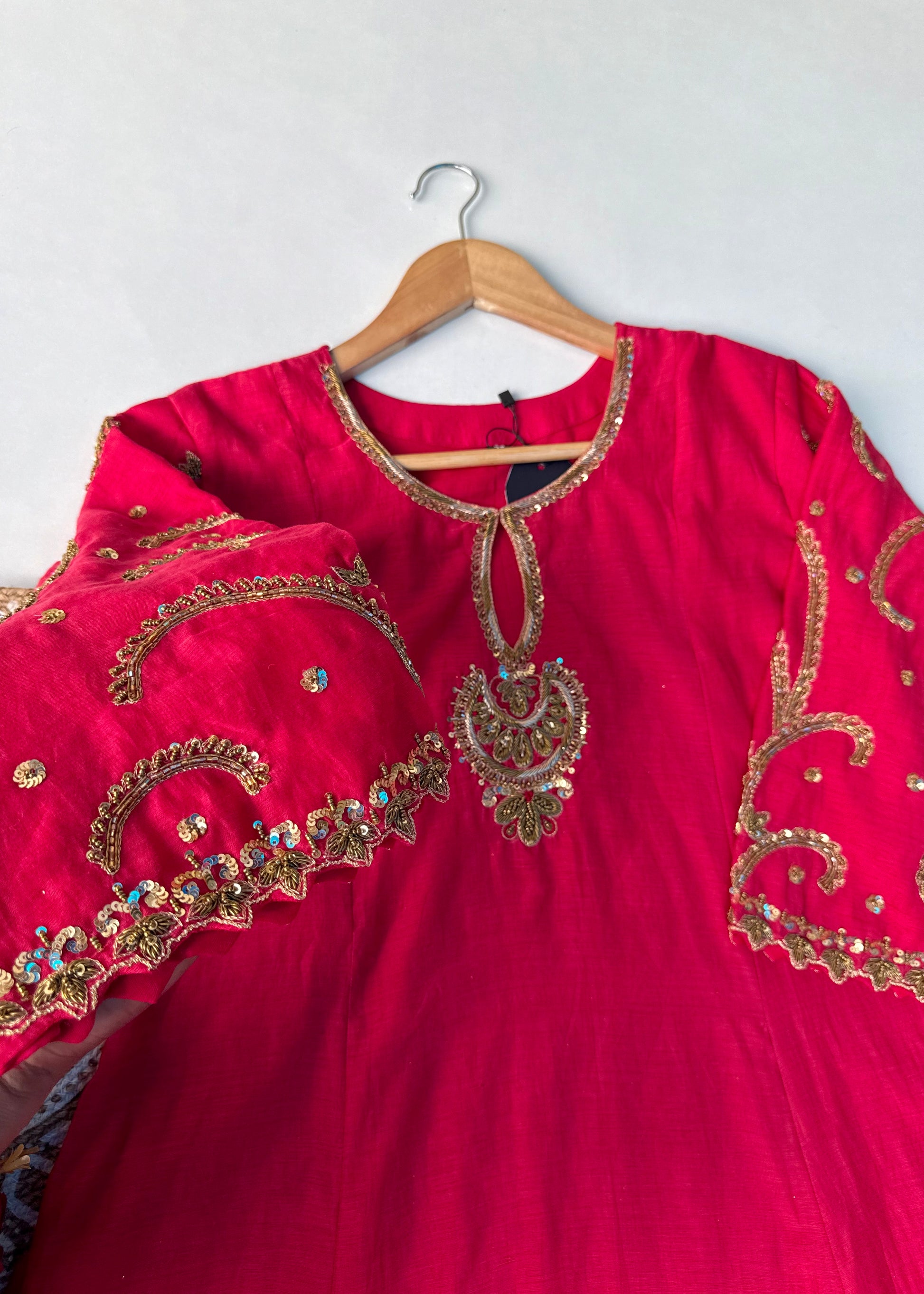 “Myra” Premium Mul Chanderi A line Anarkali Kurta Set