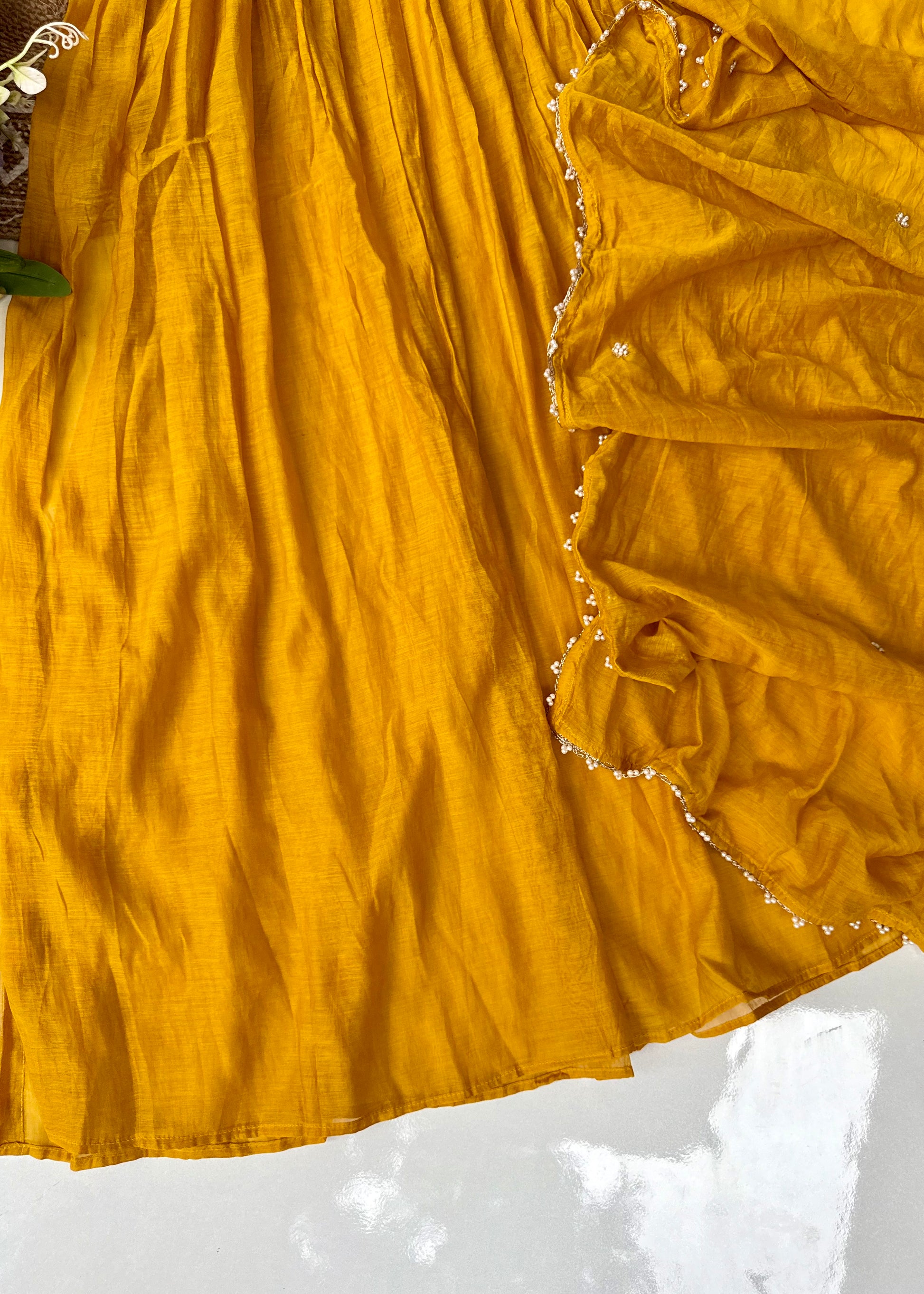 “MAITHALI” Beautiful side cut Mul Chanderi dress