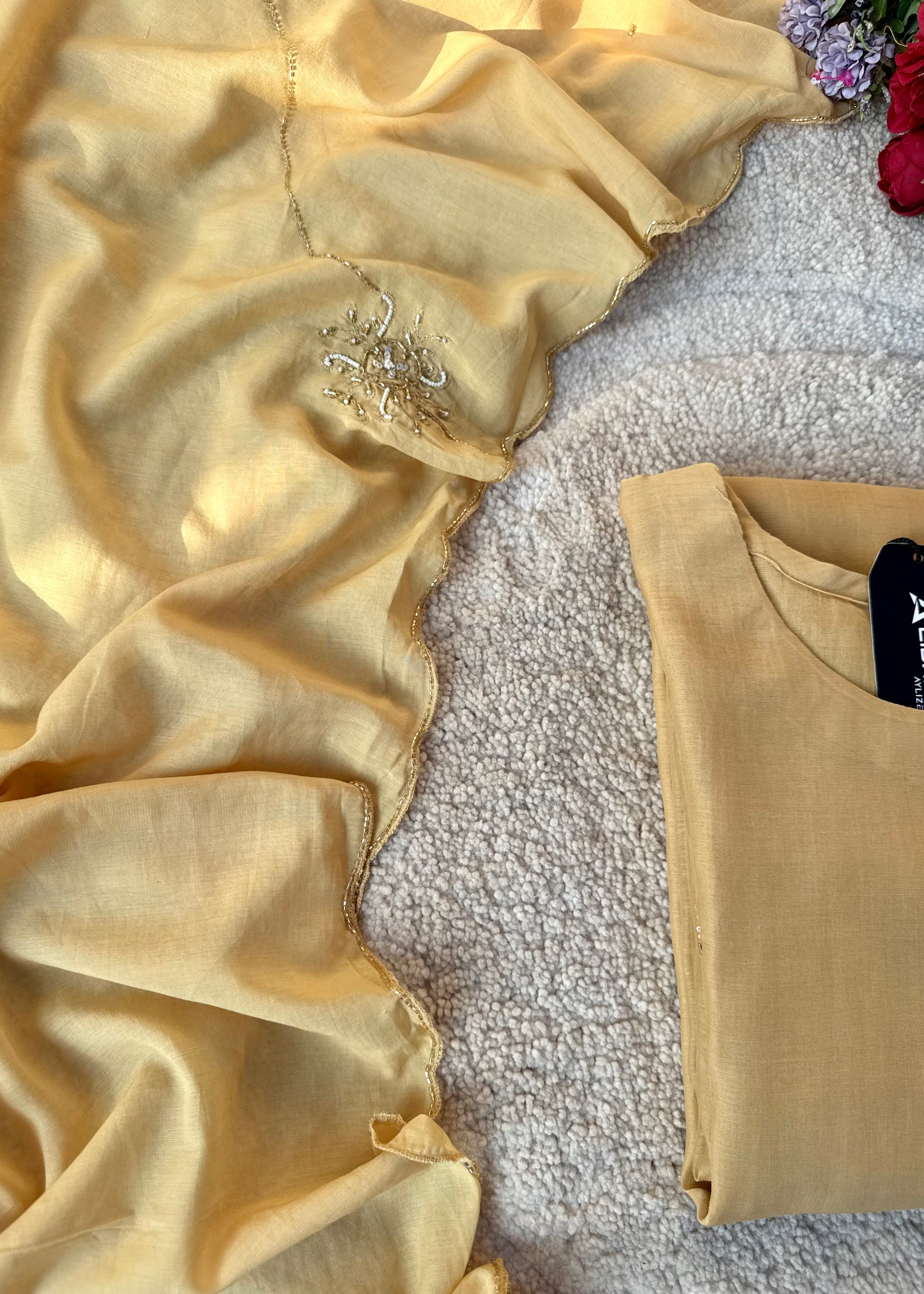 “Iqrah” premium Mul-Chanderi Party wear A Line suit set