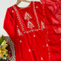 “Orange” Partywear Orange heavy handwork Dola Silk Kurta Set