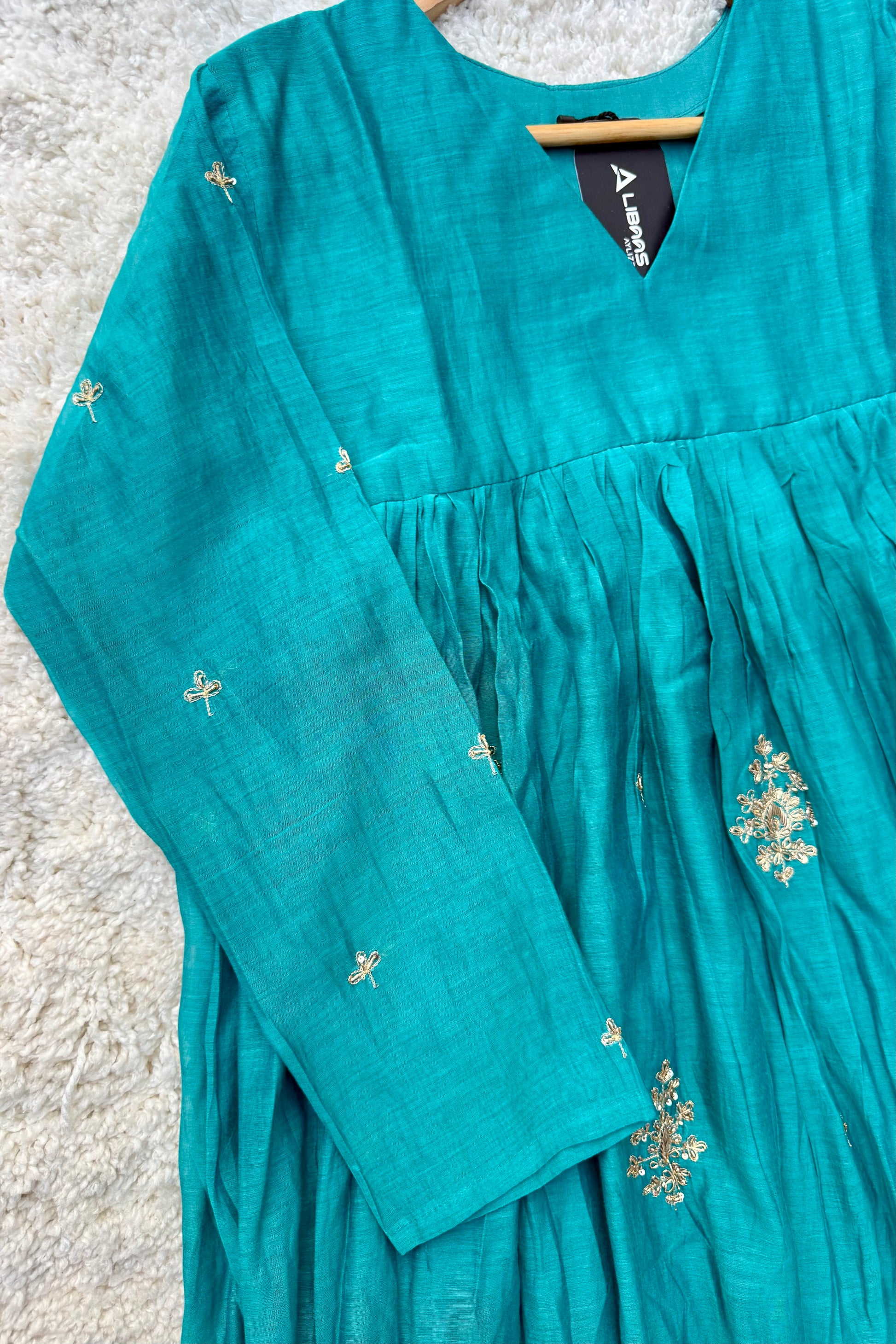 🛍️”Malika – Premium Mul Chanderi Anarkali Kurta Set