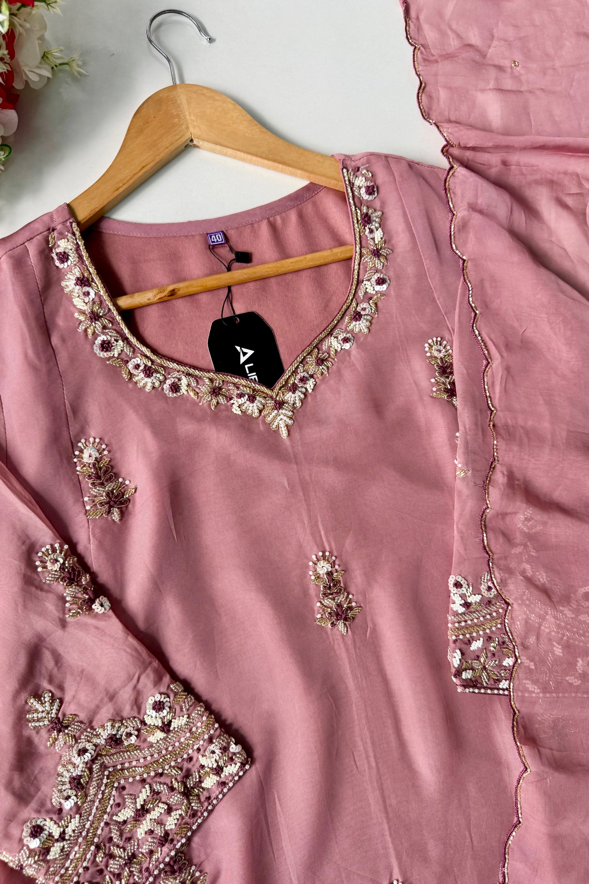 🛍️Alina - Premium Designer Organza Viscose A Line Kurta Set