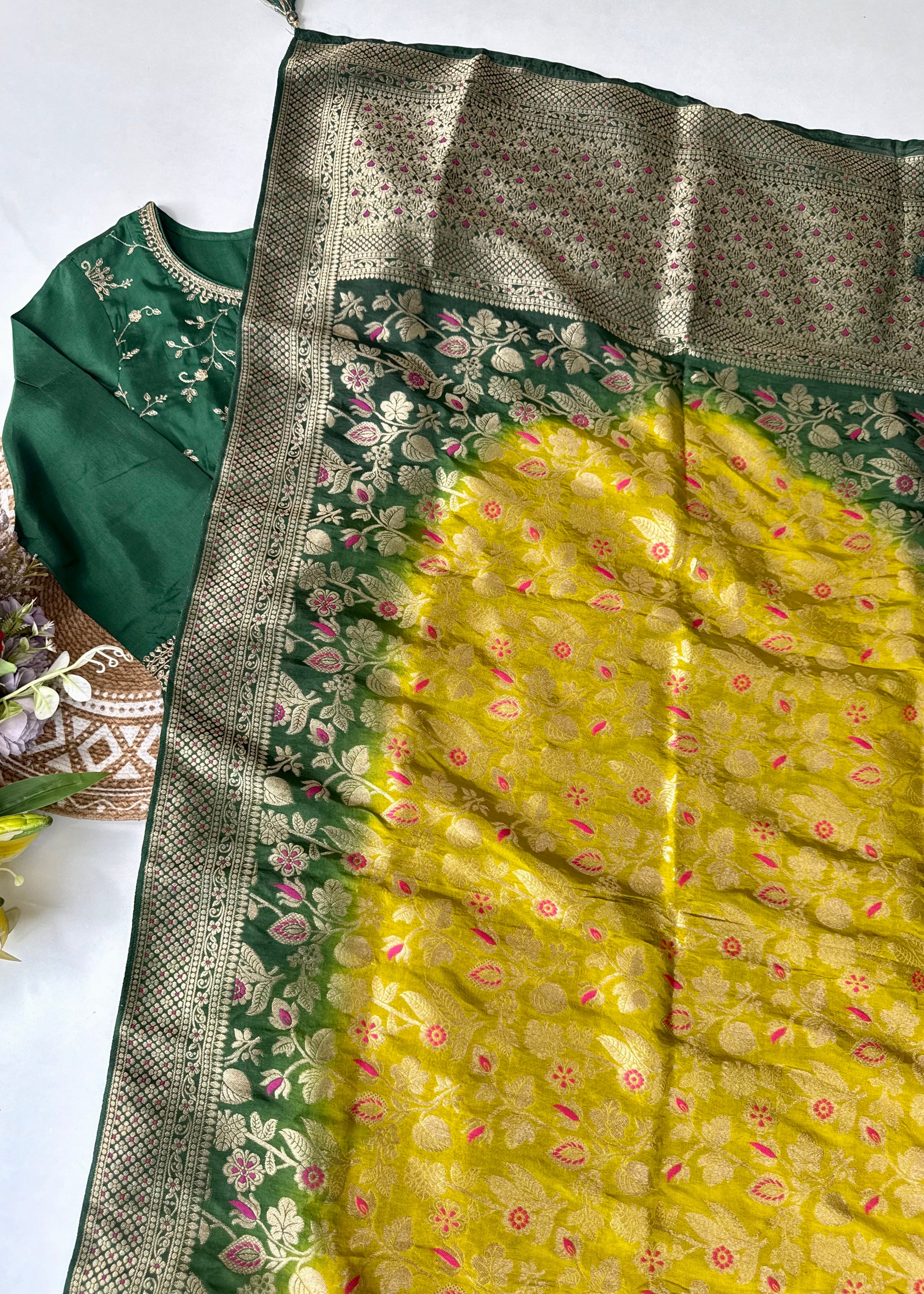 “AYAT” Festive wear Jacquard silk kurta palazzo set