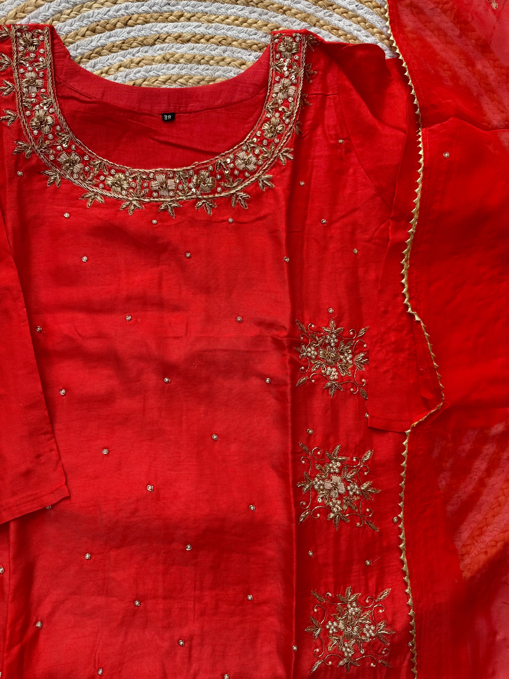 "Ferhin" A very beautiful piece with handwork kurti set