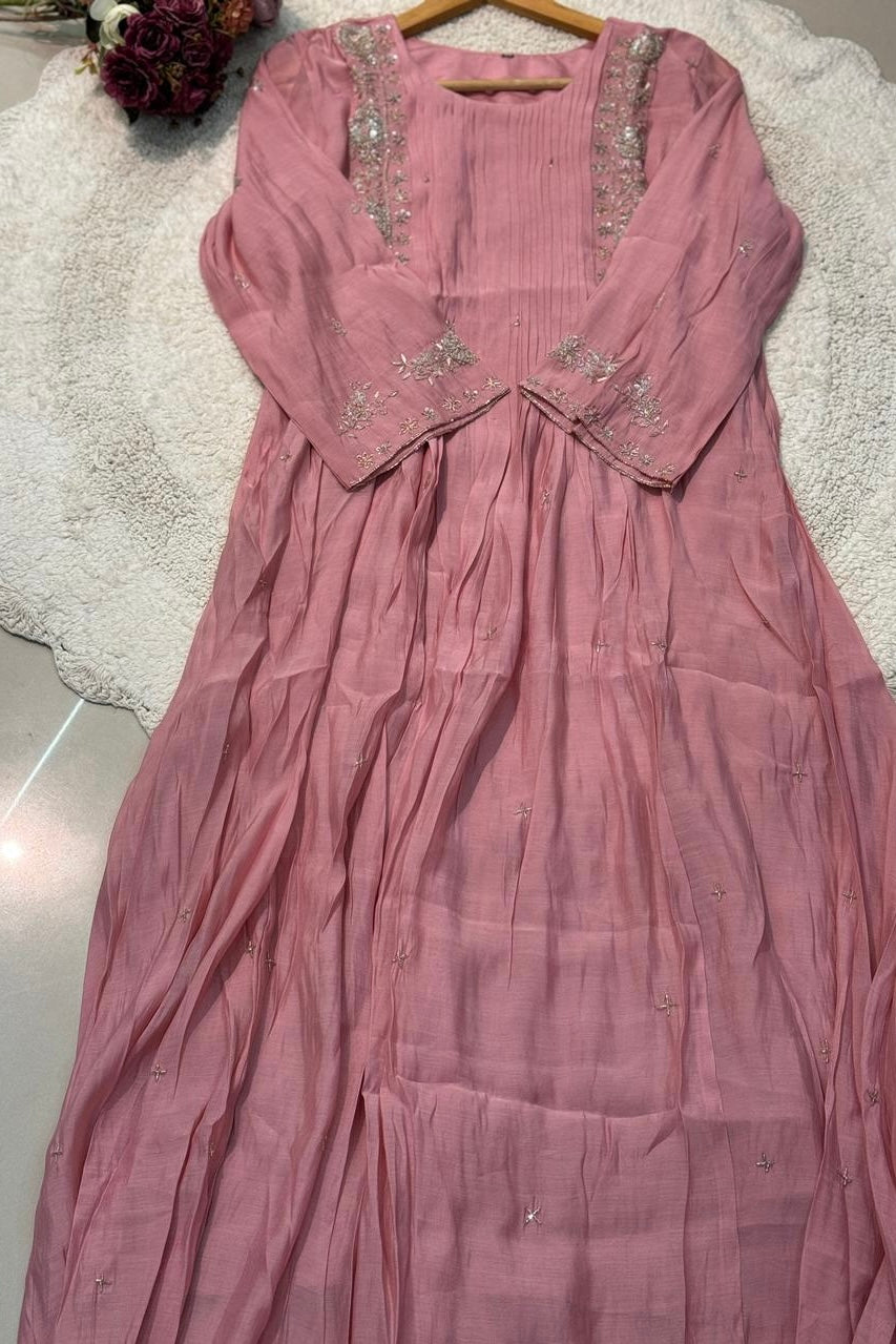 ✨”Zohran– Premium Mul Chanderi A-Line Kurta Set✨