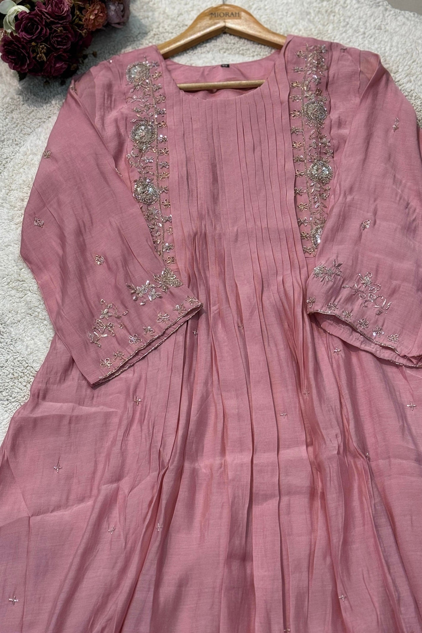 ✨”Zohran– Premium Mul Chanderi A-Line Kurta Set✨